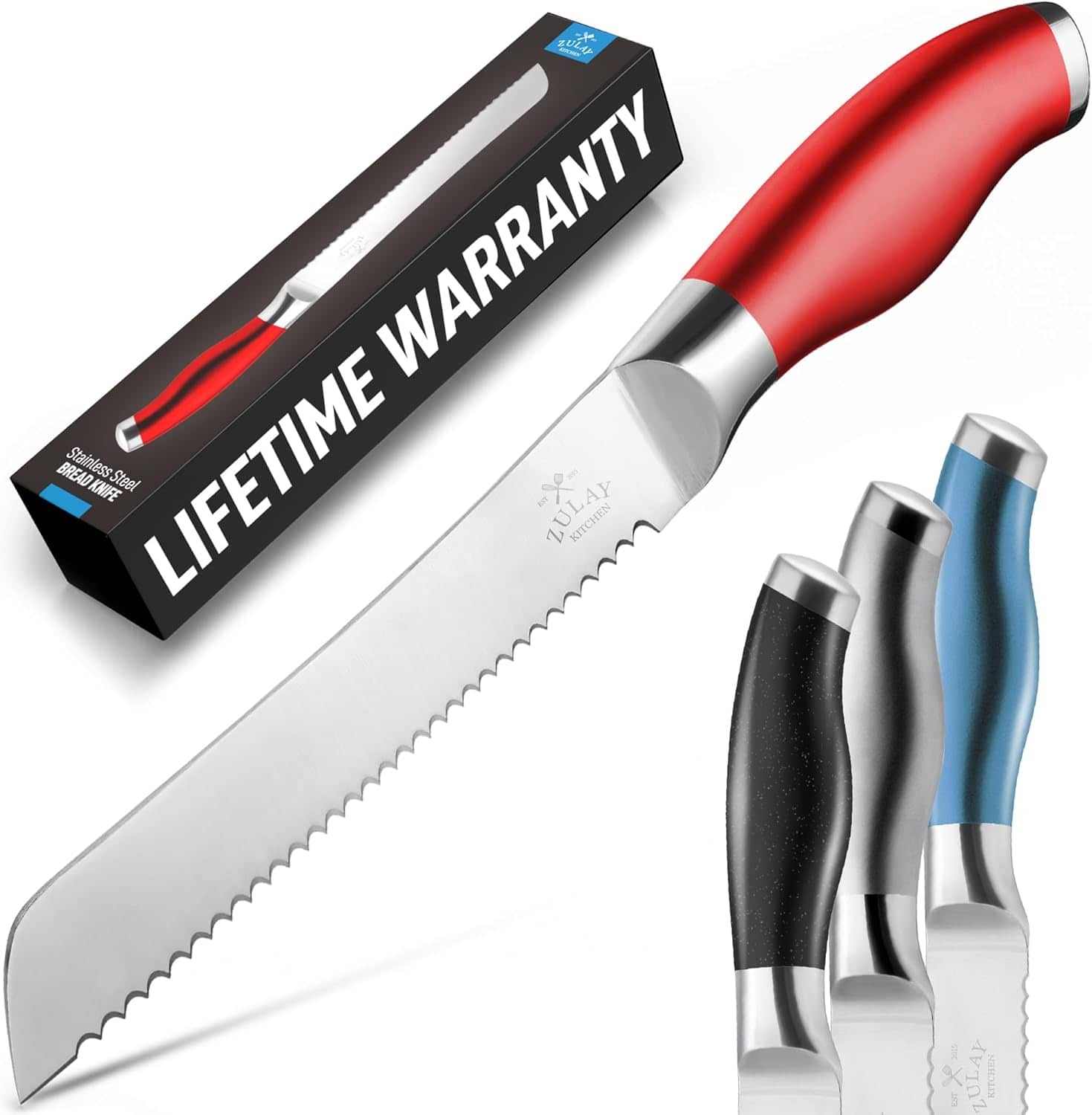 LIFETIME WARRANTY  
Stainless Steel  
BREAD KNIFE  
ZULAY KITCHEN