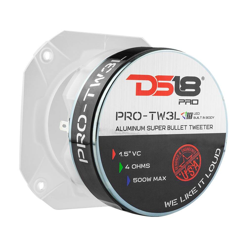 D518 PRO ICIPCTMENG PRO ALUMINUM PRO-TW3L 1.5" VC 4 OHMS 500W SUPER MAX WE LIKE IT LOUD BULLET DESIGNED LIKE KSA. & ENGINEERED R6B TWEETER BUILT LED IN BODY
