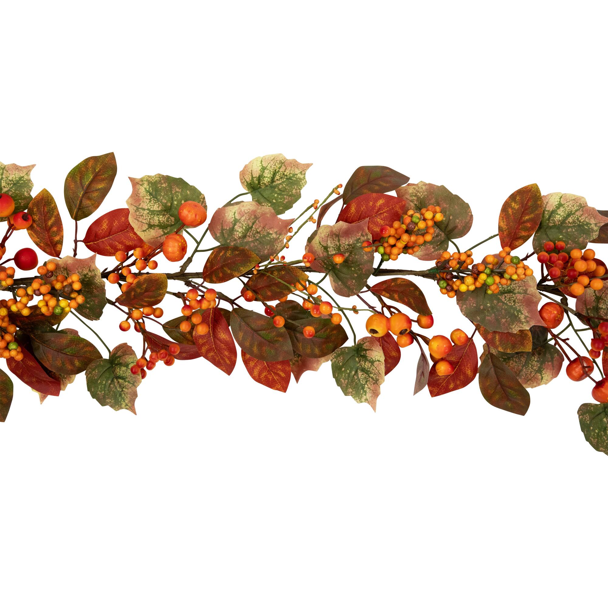Northlight Mini Gourds, Berries and Autumn Leaves Artificial Fall ...