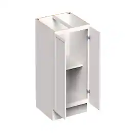 Boyel Living - 24-in W x 34.5-in H x 24-in D Slim Shaker RTA Kitchen Full Height Door Base Cabinet with Soft-Close - Snow White