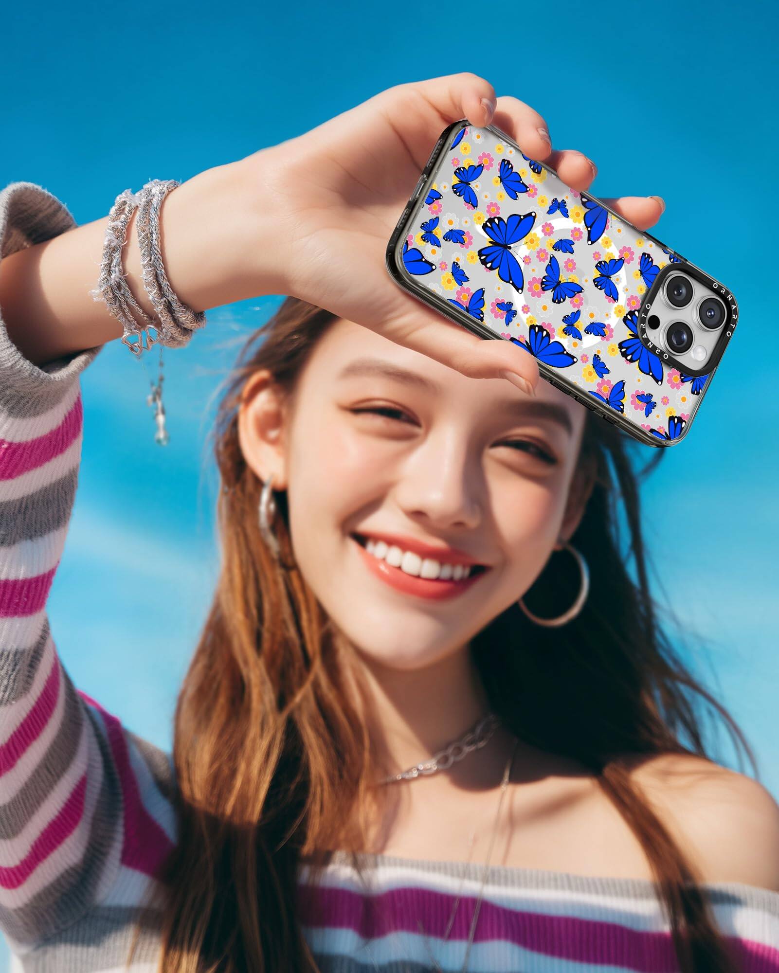 Alt View 5. Ornarto - ORNARTO Vistique for iPhone 16 Pro Max Case 6.9",Compatible with MagSafe,Clear Glossy Pattern Phone Case-Sunny Daisies - Sunny Daisies.