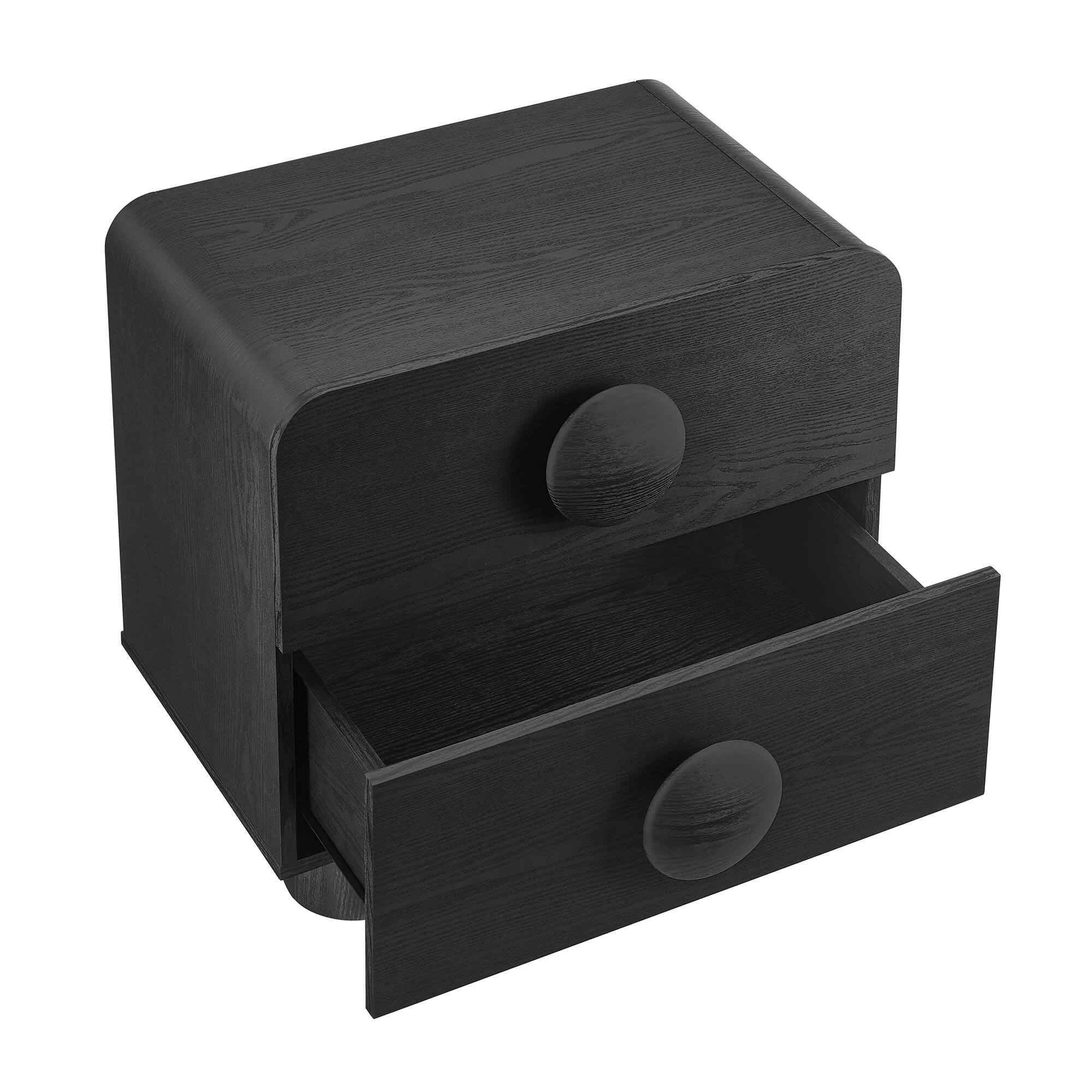 Alt View 4. Modway - Sonnet 2-Drawer Nightstand by Modway - Black.
