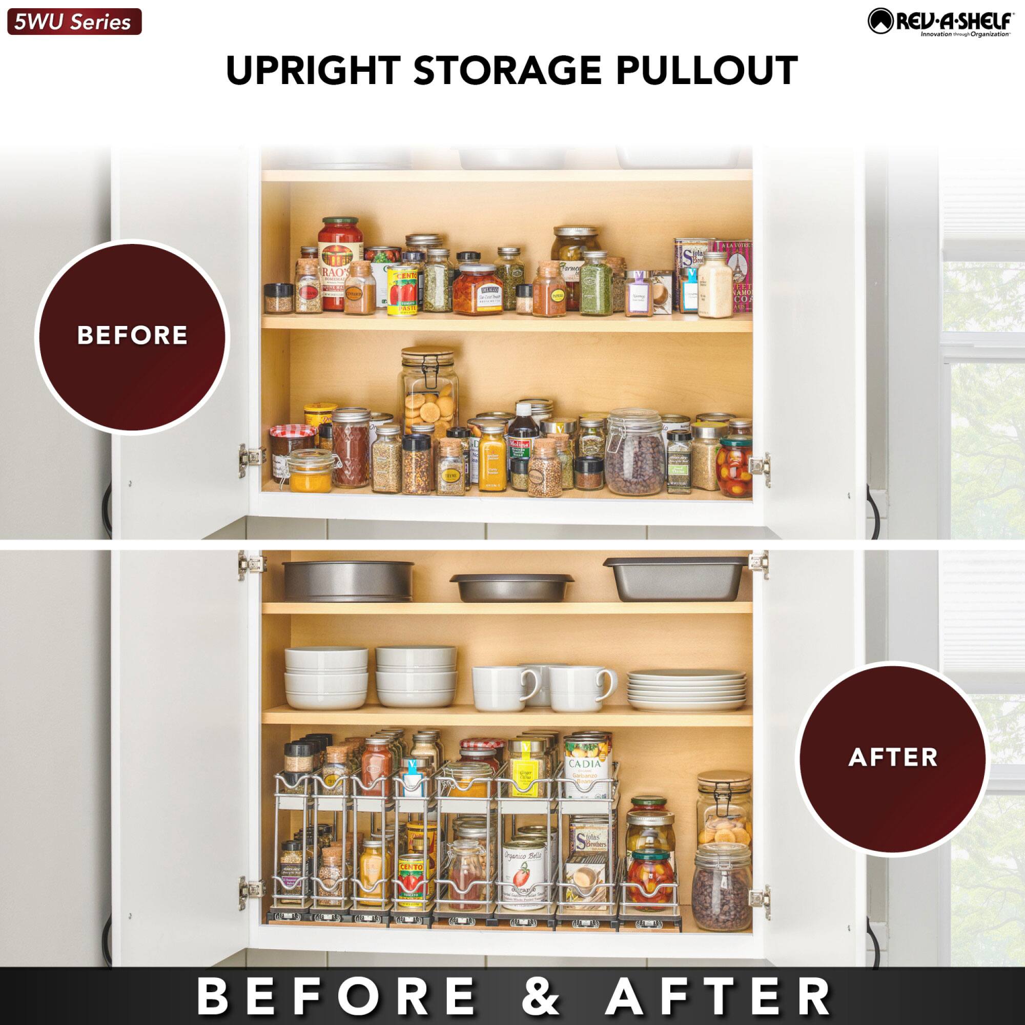 5WU Series UPRIGHT STORAGE PULLOUT REV-A-SHELF

BEFORE & AFTER