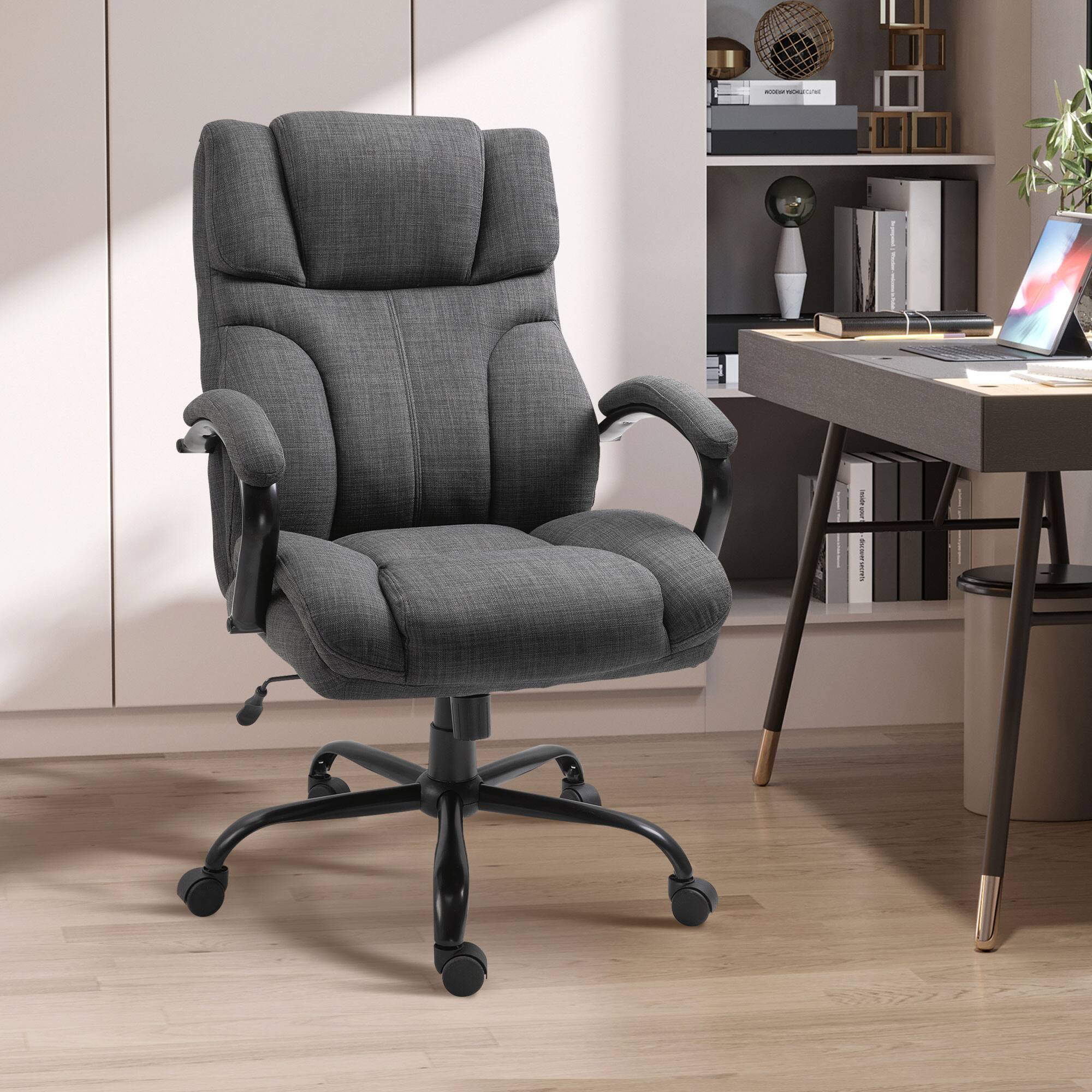 Alt View 1. Vinsetto - 500lbs Big and Tall Office Chair with Wide Seat, Executive Computer Desk Chair with Adjustable Height - Deep Grey.