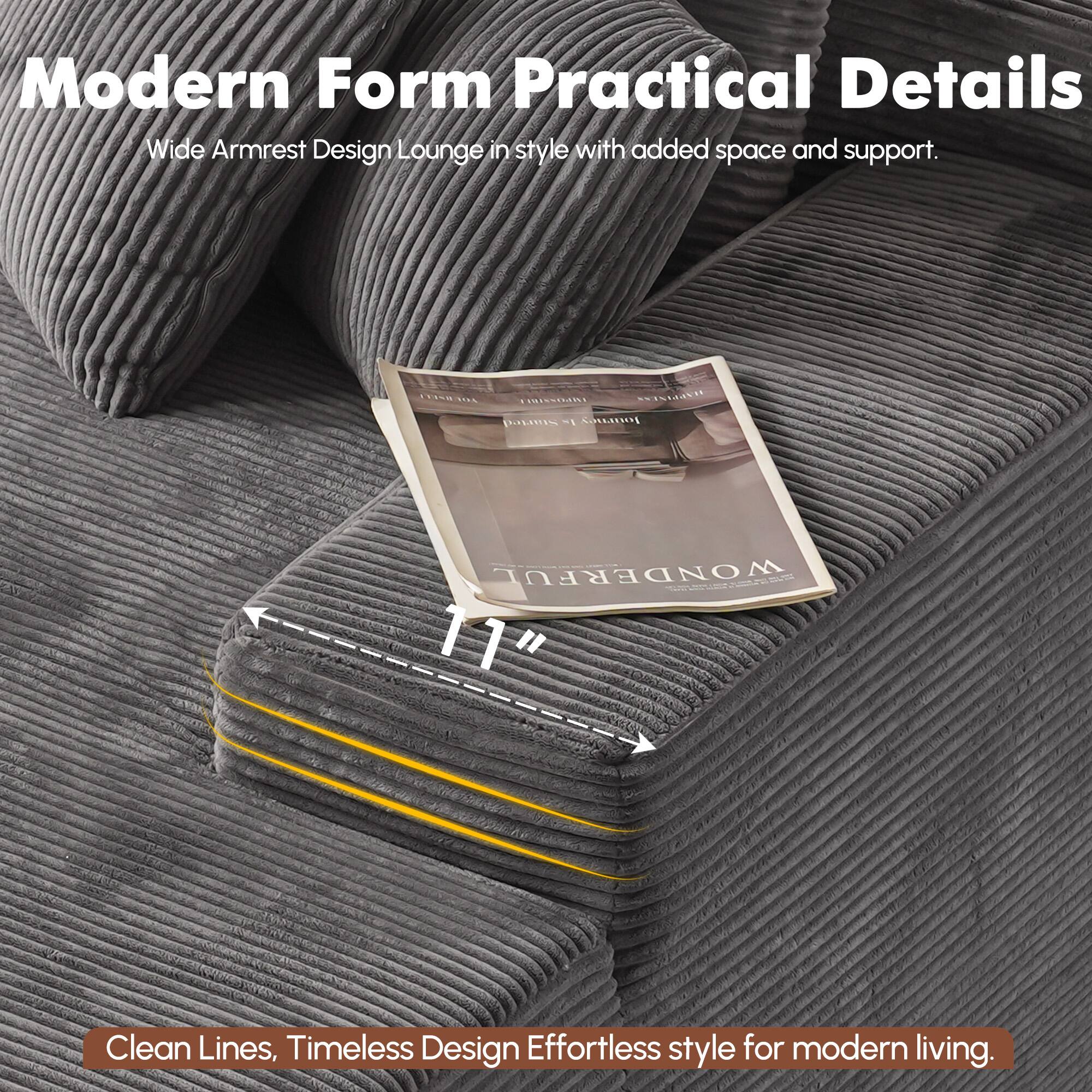 Modern Form Practical Details  
Wide Armrest Design Lounge in style with added space and support.  

Clean Lines, Timeless Design Effortless style for modern living.