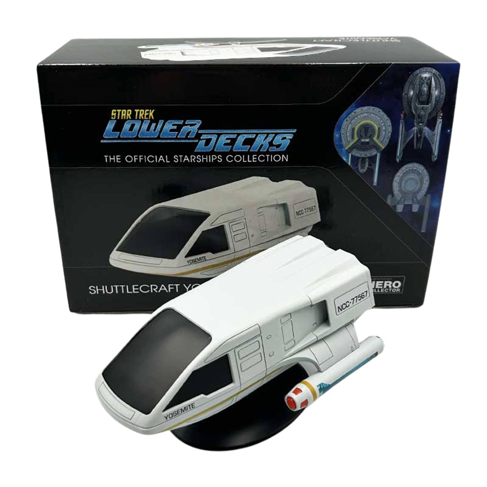 STAR TREK LOWER DECKS THE OFFICIAL STARSHIPS COLLECTION NCC-77587 YOSEMITE SHUTTLECRAFT YO ERO LLECTOR NCC-77567 YOSEMITE