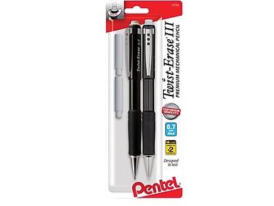 Pentel Tourist-Krase III Pencil Twist-Erase III  
Premium Mechanical Pencil  
0.7  
Designed for Lefties  
2 Pencils Included
