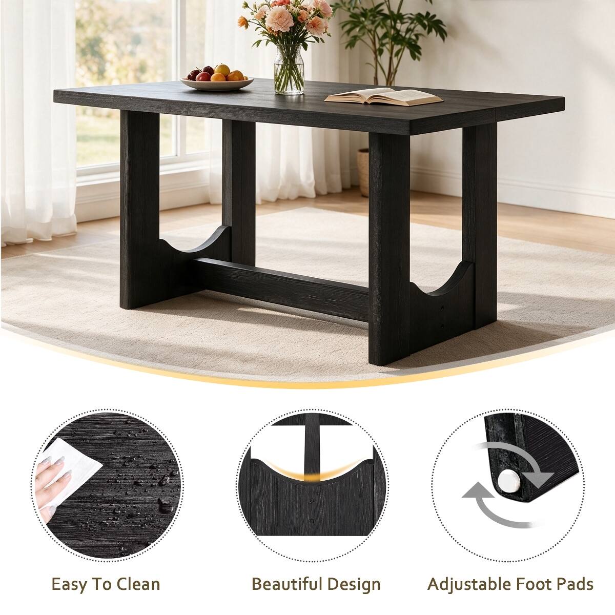 Easy To Clean  
Beautiful Design  
Adjustable Foot Pads