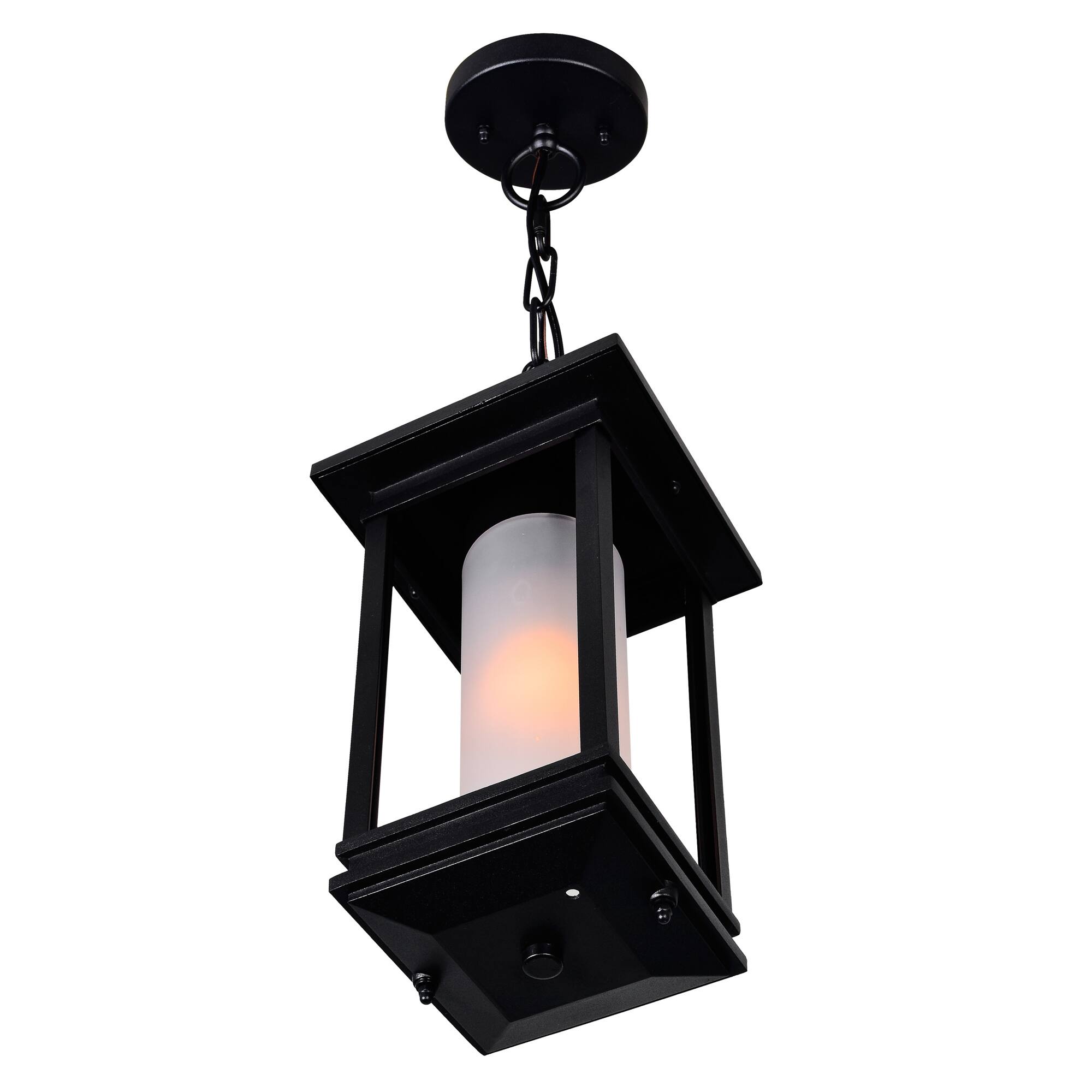 Left. CWI Lighting - Granville 1 Light Black Outdoor Hanging Light - Black.