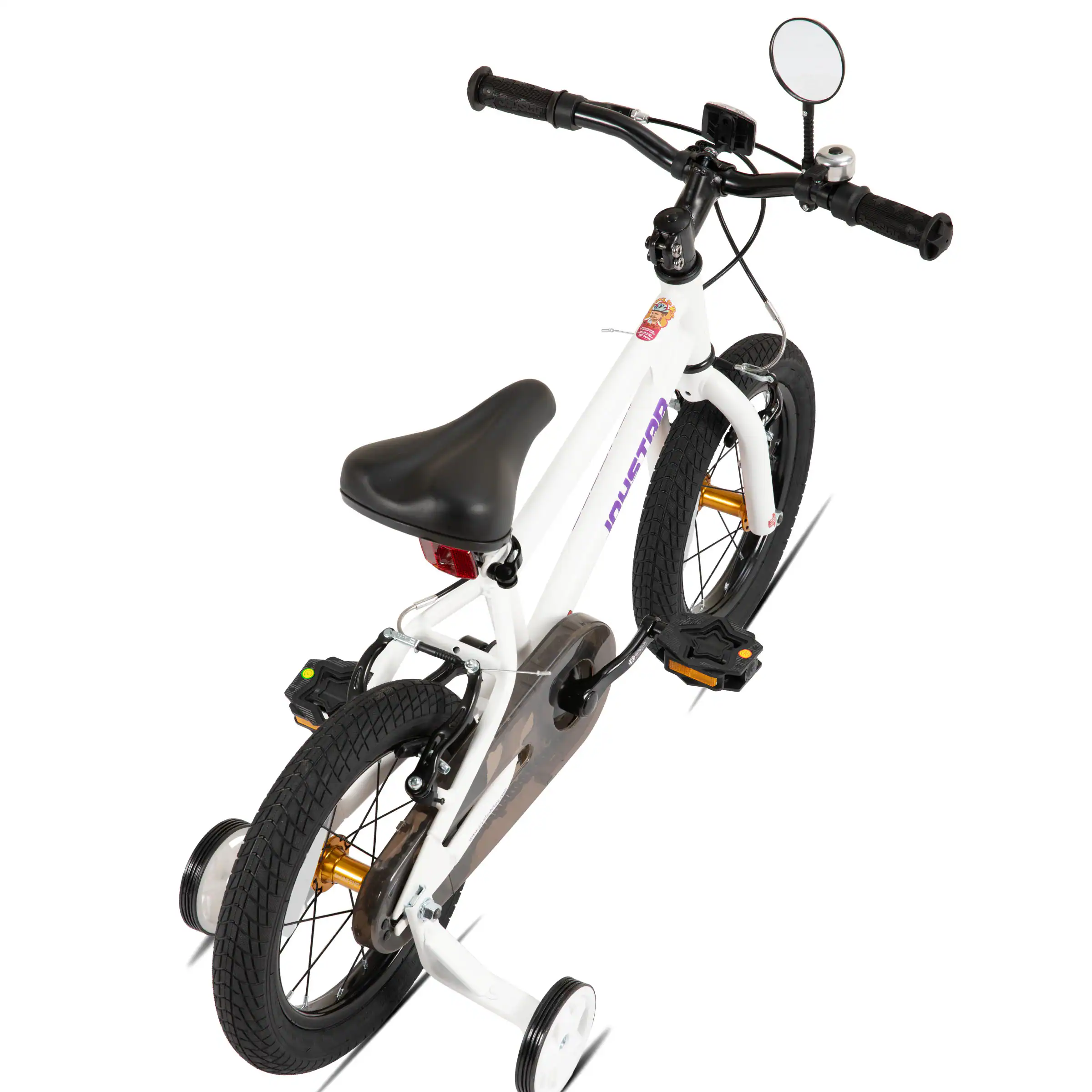 Alt View 1. JOYSTAR - JOYSTAR Lomand 14" Kids Bike with Training Wheels, Dual V-Brake Kids Bicycle for Toddlers Boys Girls Ages 3-5, White - White.