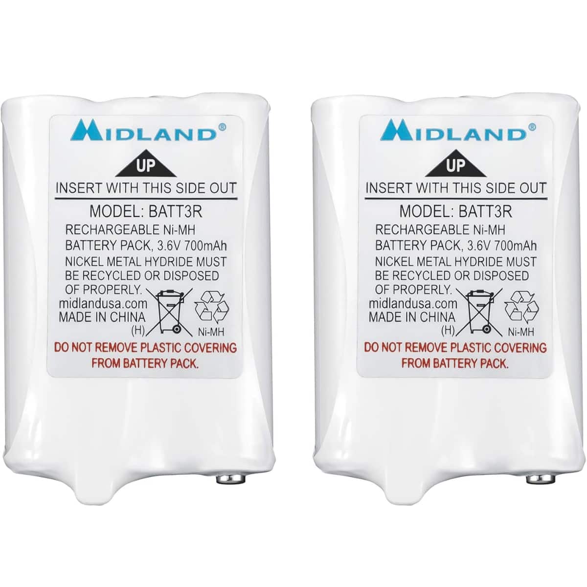 Midland - LXT600/T50 Rechargeable Battery 2-Pack (BATT3R) - Black