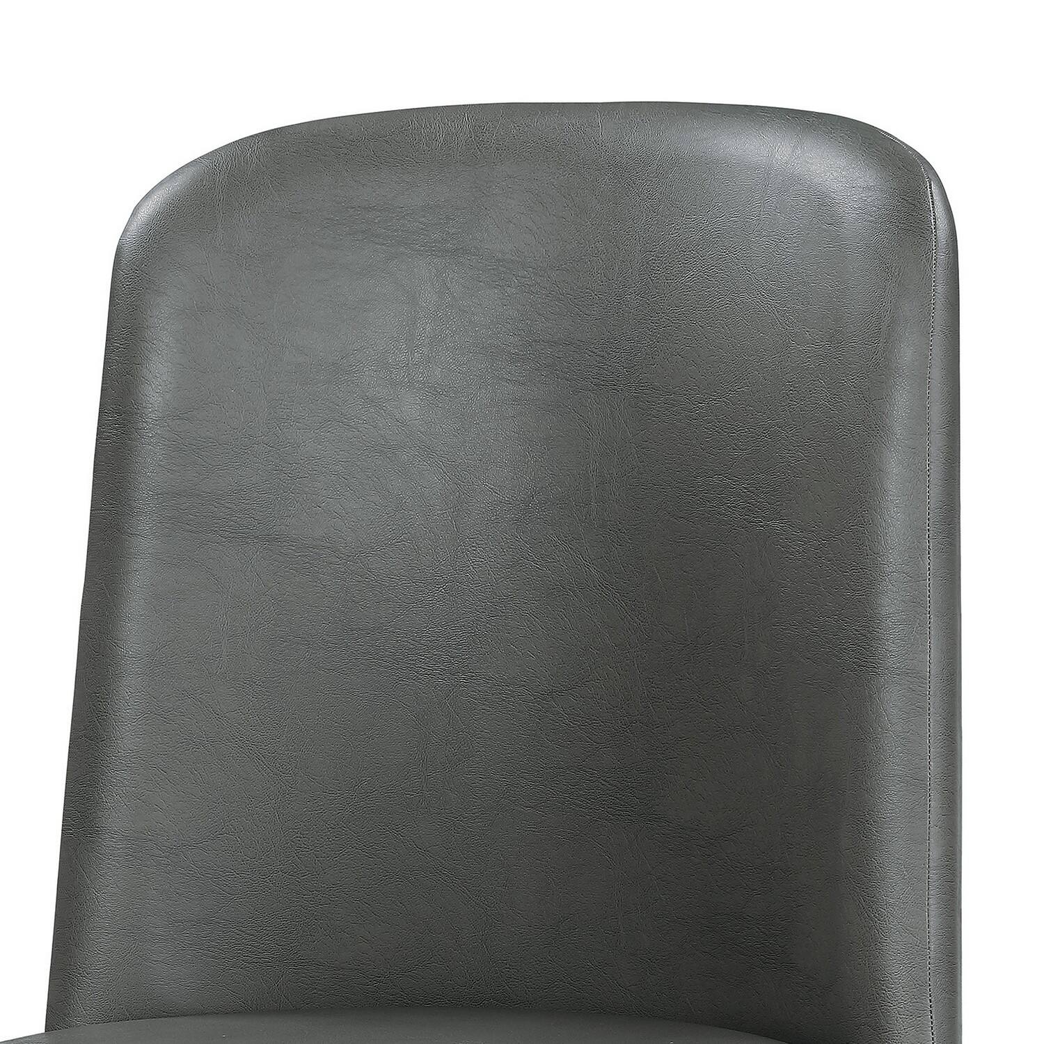 Alt View 1. Manhattan Lane - Leatherette Dining Chair with Splayed Wooden Legs, Set of  2 - Gray.