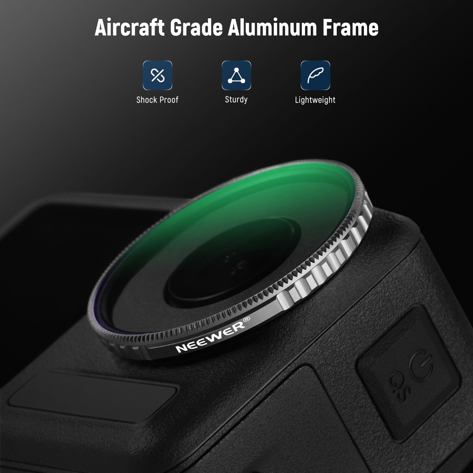 Aircraft Grade Aluminum Frame  
- Shock Proof  
- Sturdy  
- Lightweight  

NEEWER