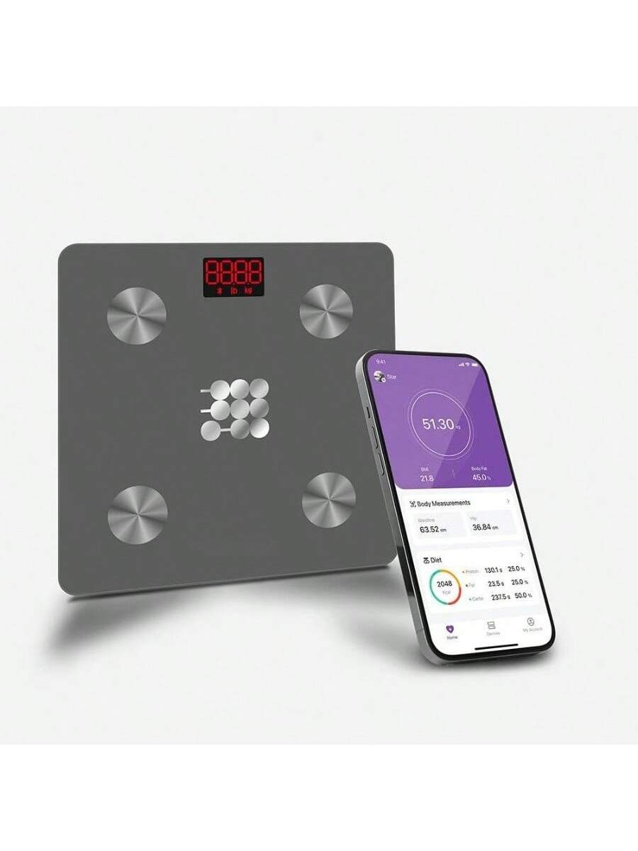 The Best Inks - Digital Weight Scale, 13 Body Composition Analizer, BMI, Muscle Mass, Body Fat Scale with Smartphone App sync - Gray