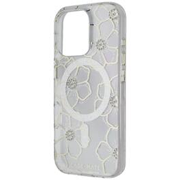 Case-Mate - Hard Case for MagSafe for Apple iPhone 16 Pro - Floral Gems - Clear