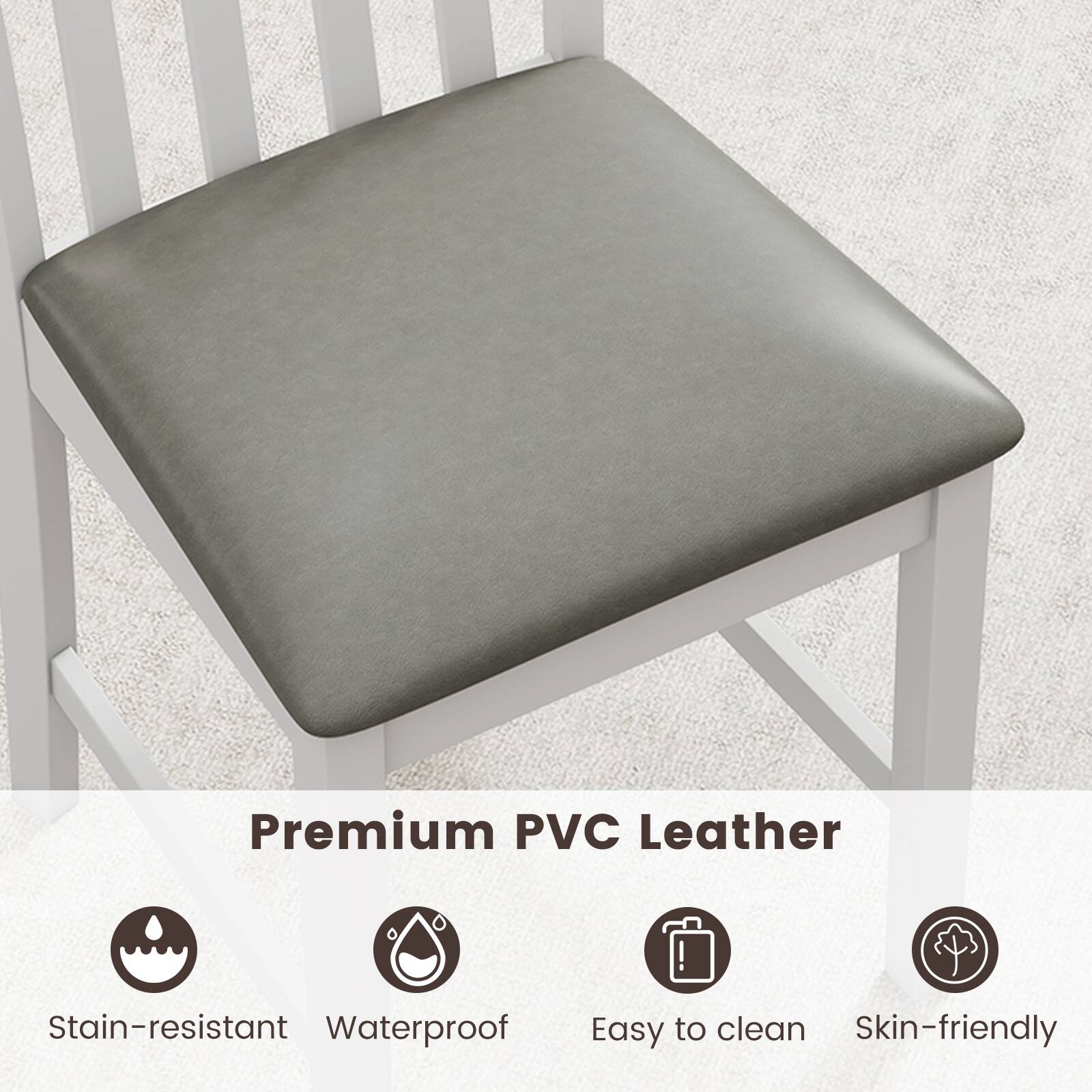 Premium PVC Leather

- Stain-resistant
- Waterproof
- Easy to clean
- Skin-friendly
