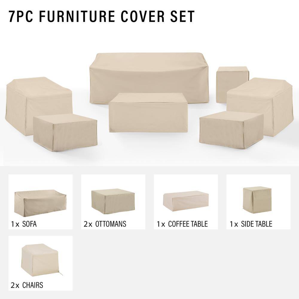 7PC FURNITURE COVER SET

1 x SOFA
2 x OTTOMANS
1 x COFFEE TABLE
1 x SIDE TABLE
2 x CHAIRS