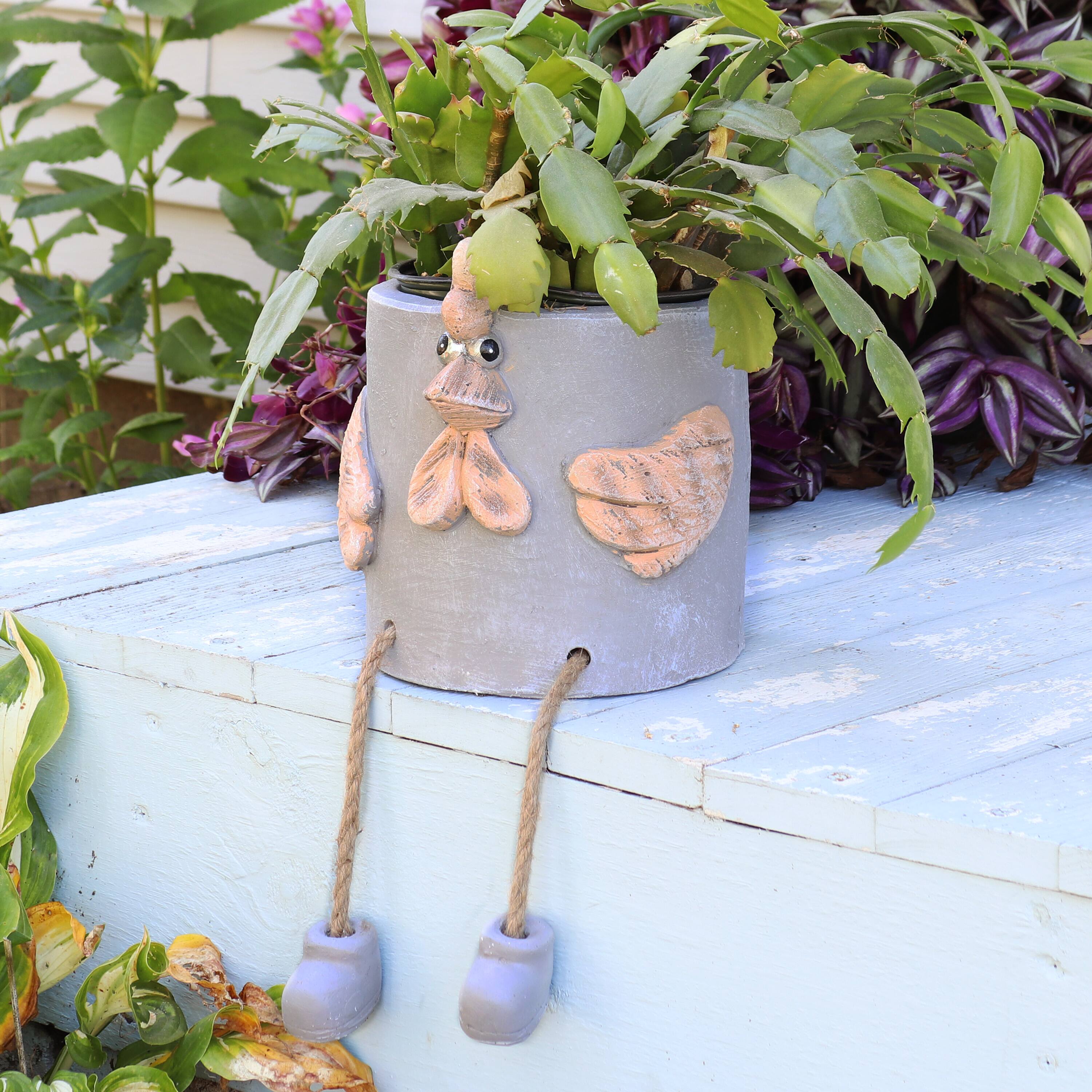 Alt View 3. Sunnydaze - Magnesium Oxide Tate the Turkey Indoor Plater Statue - 6 in - Light Grey.