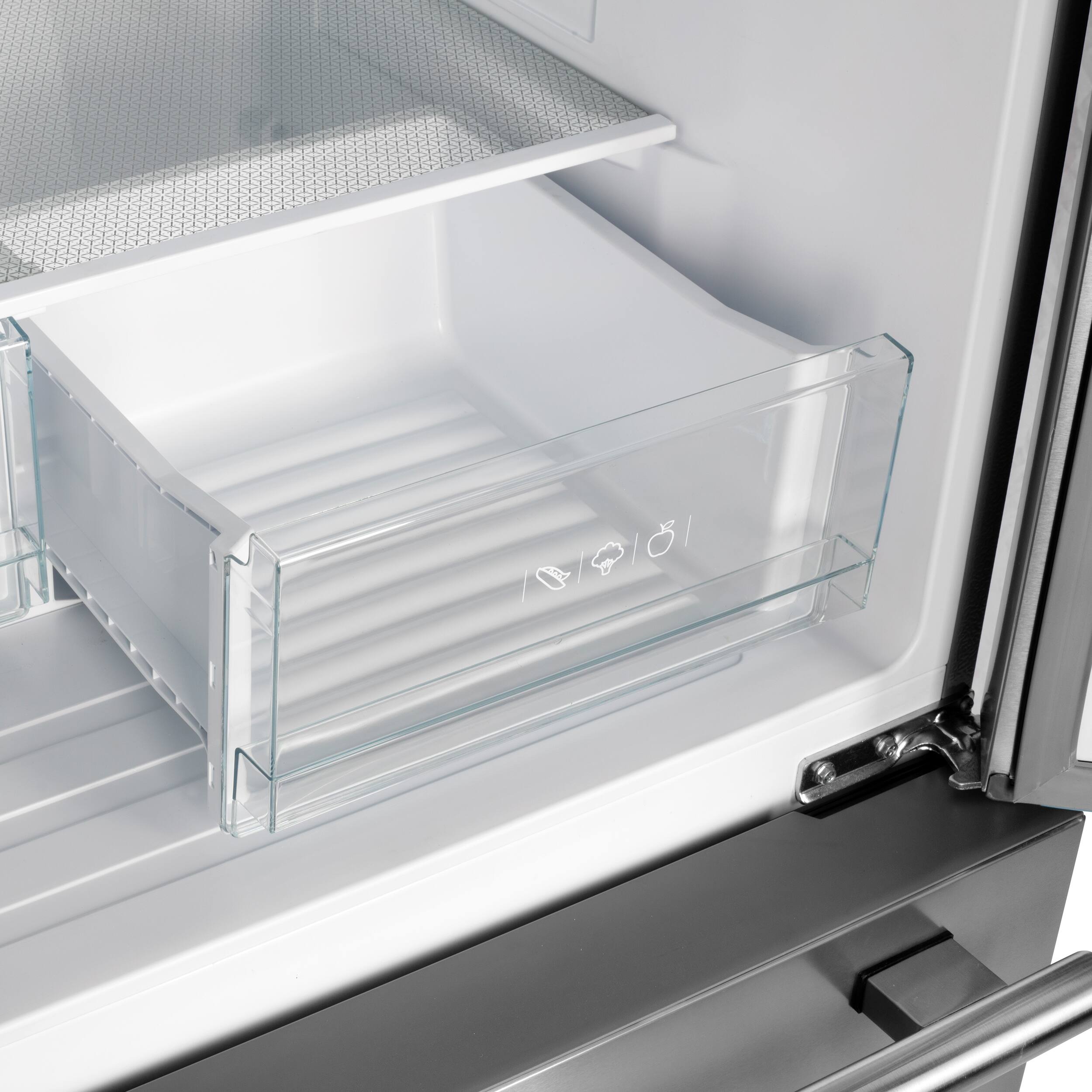 Alt View 8. Forno Appliances - Gallipoli 17.5 Cu. Ft. Freestanding French Door Refrigerator with High-Efficiency LED lighting - Stainless Steel.