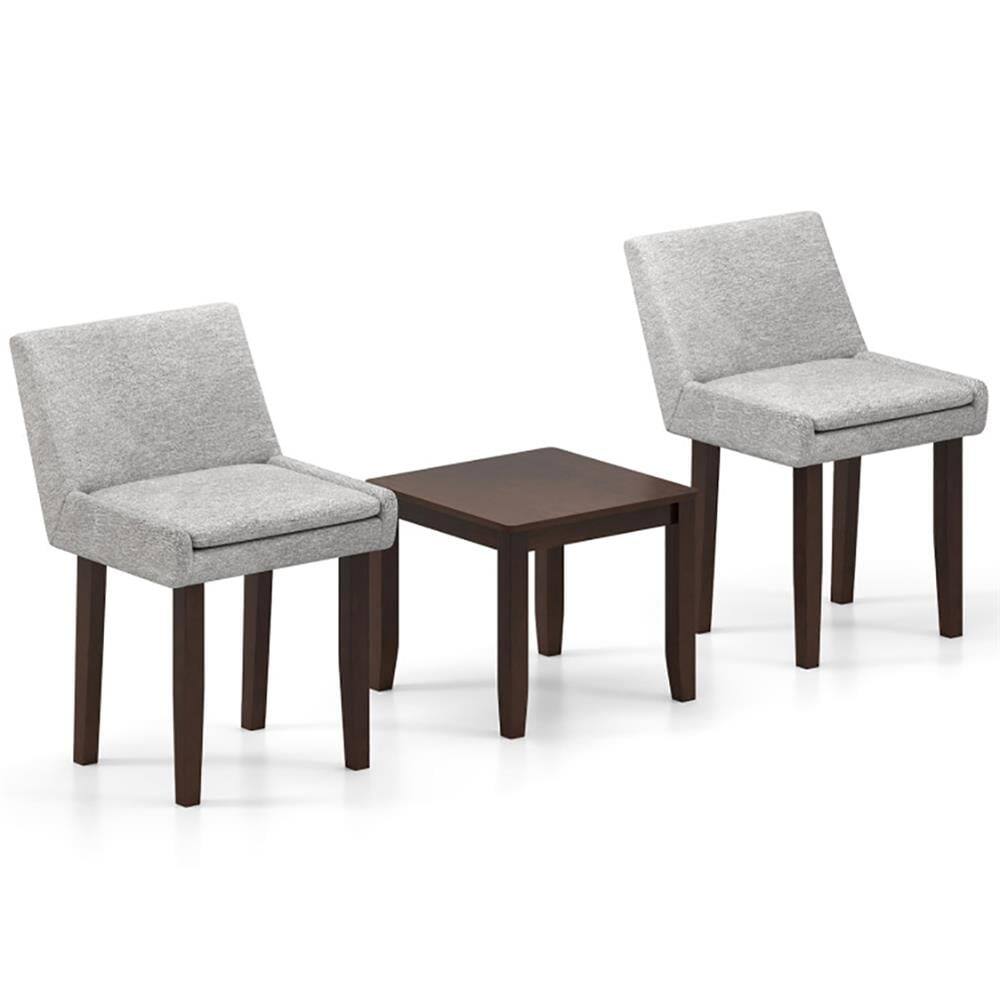 Alt View 2. Kadyn - Leisure Sofa Reading Chair, Accent Chair,3-Piece Accent Table and Chair Set for Kitchen and Living Room-Brown & Gray - Gray.