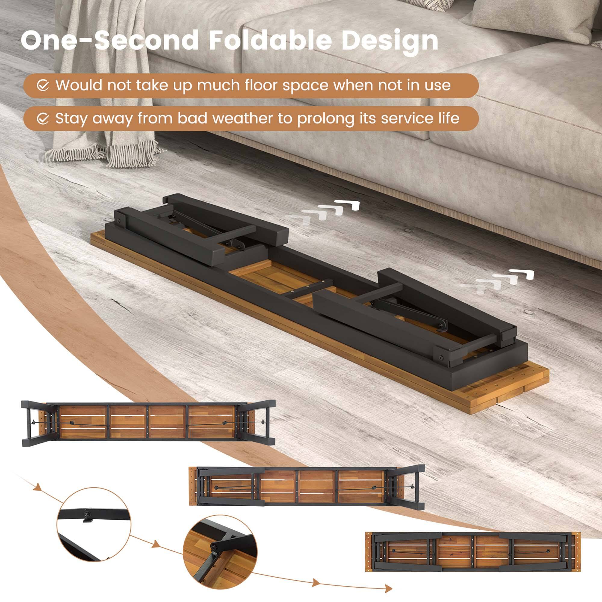 One-Second Foldable Design
Would not take up much floor space when not in use
Stay away from bad weather to prolong its service life