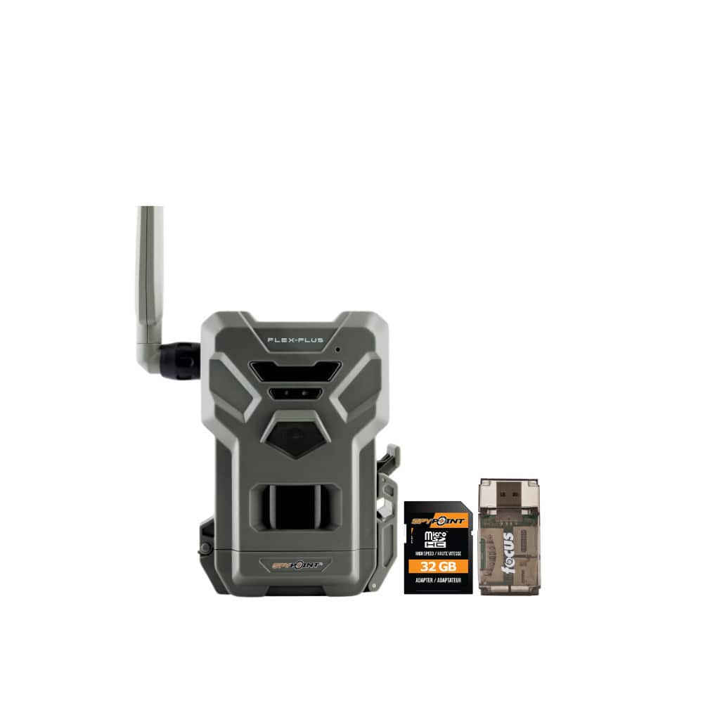 Spypoint - FLEX PLUS Cellular Trail Camera with Micro SD 32GB Memory Card Bundle