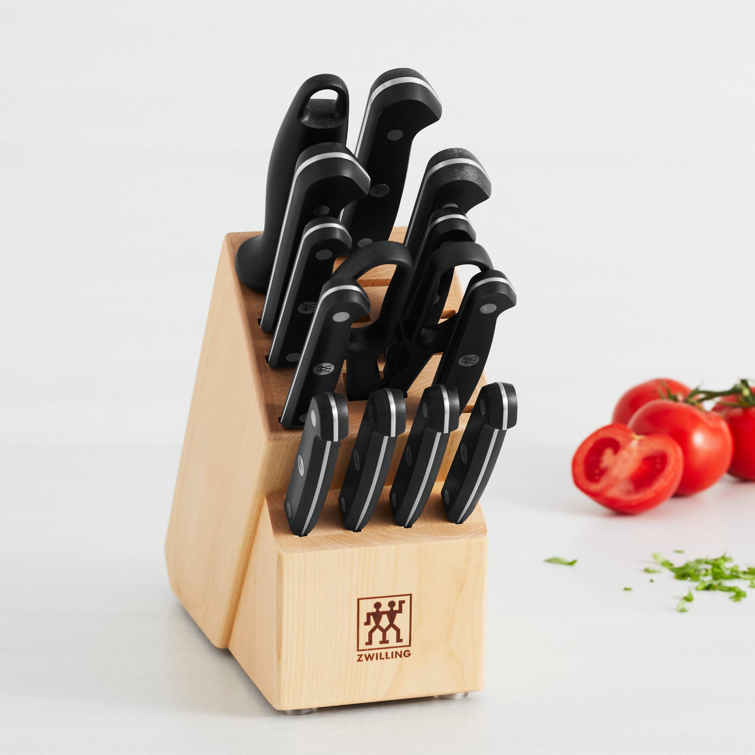 Alt View 3. ZWILLING - ZWILLING Gourmet 14-pc Knife Block Set - Black.