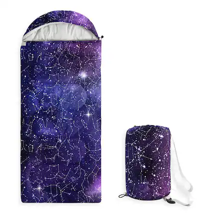 Front. Dapper Styles - - Sleeping Bag For Camping Warm Cold Weather Backpacking Lightweight Compact Outdoor Liner 3 Seasons Summer... - Constellation Indigo Purple-Standard 61″x26″.