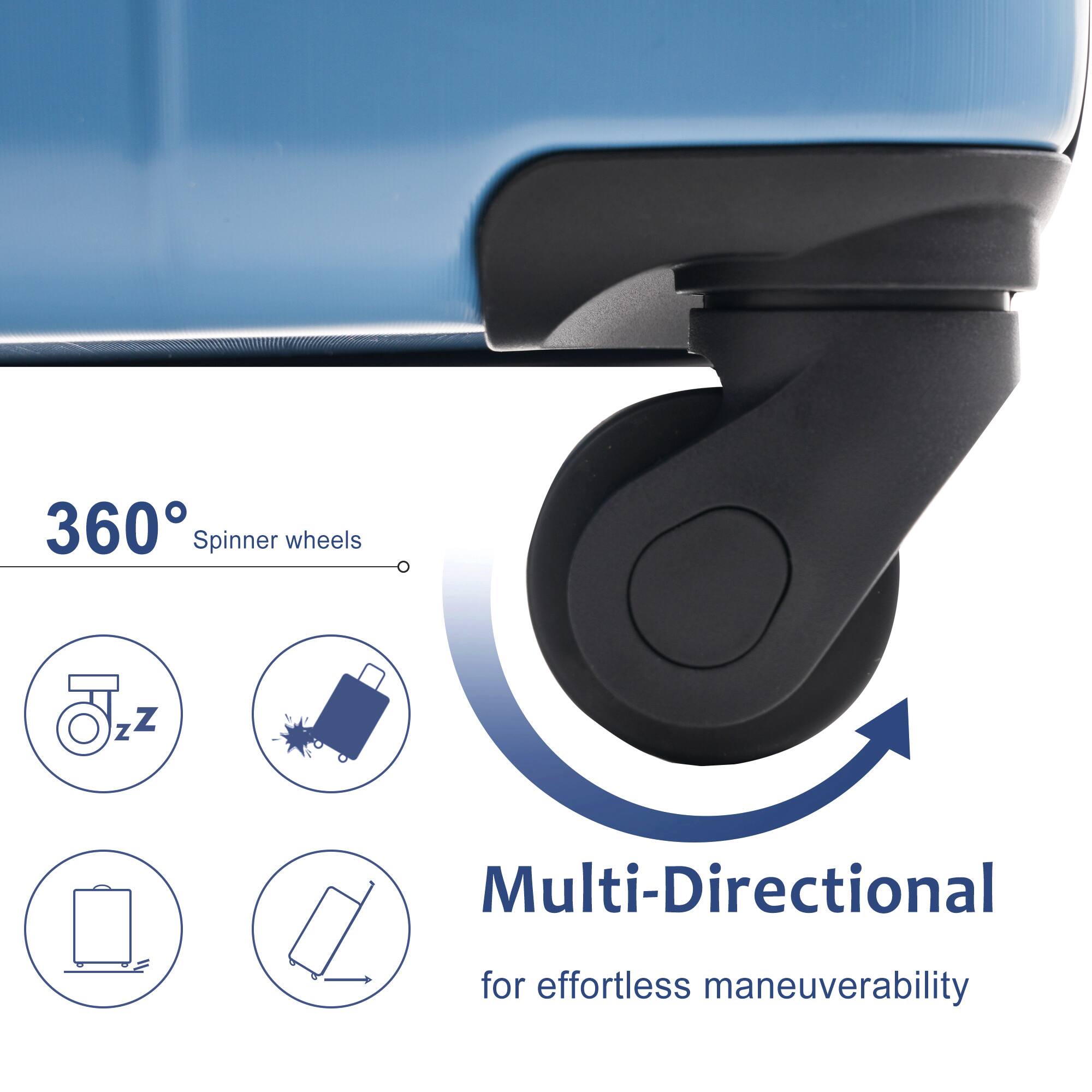 360° Spinner wheels

Multi-Directional for effortless maneuverability