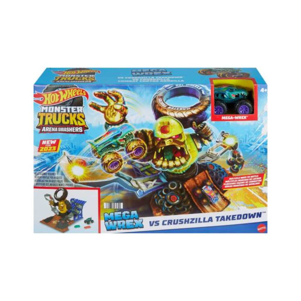 Hot Wheels Monster Trucks Arena Smashers  
New 2023  
Mega-Wrex vs Crushzilla Takedown  
Mega-Wrex  
Mattel
