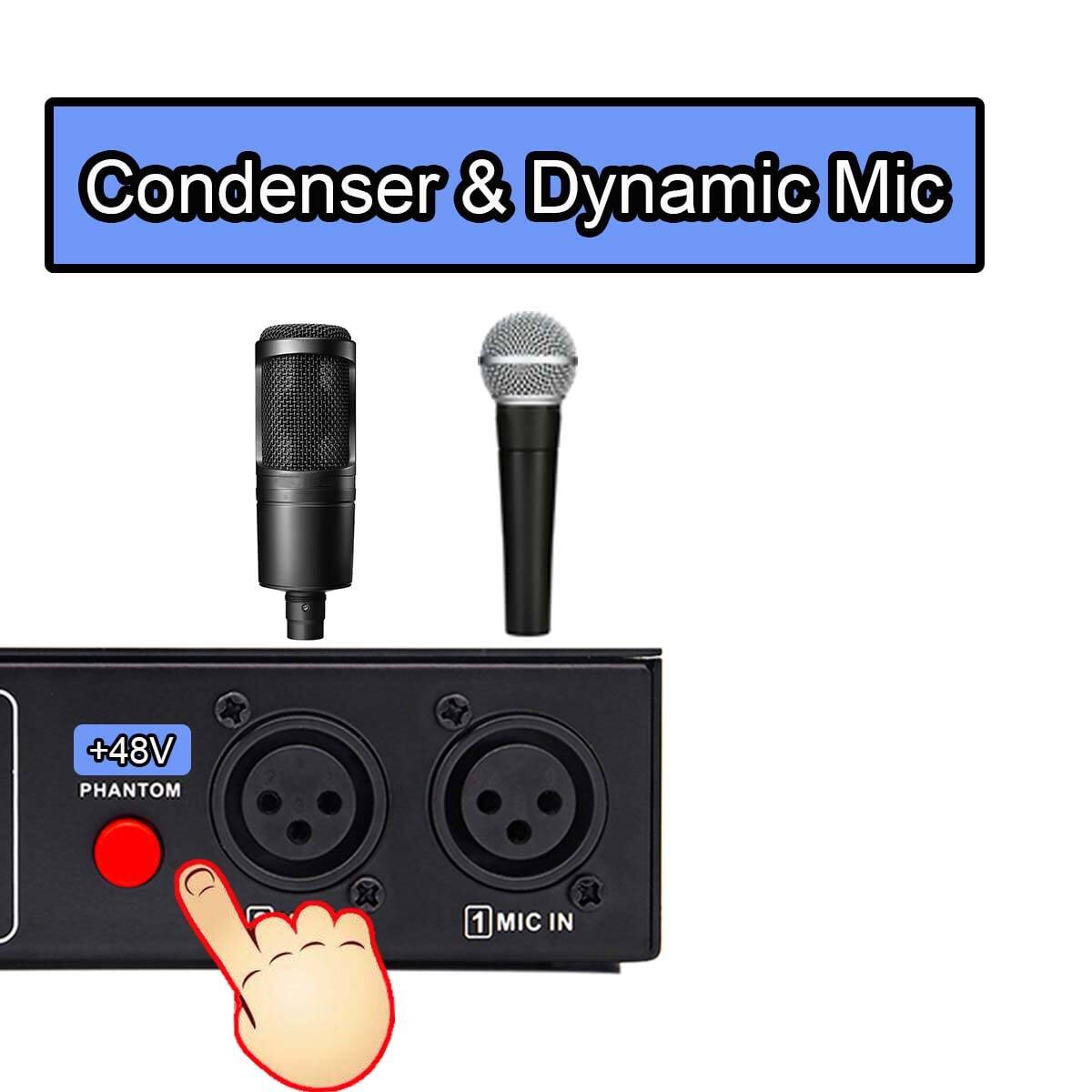 Condenser & Dynamic Mic

+48V PHANTOM

1 MIC IN