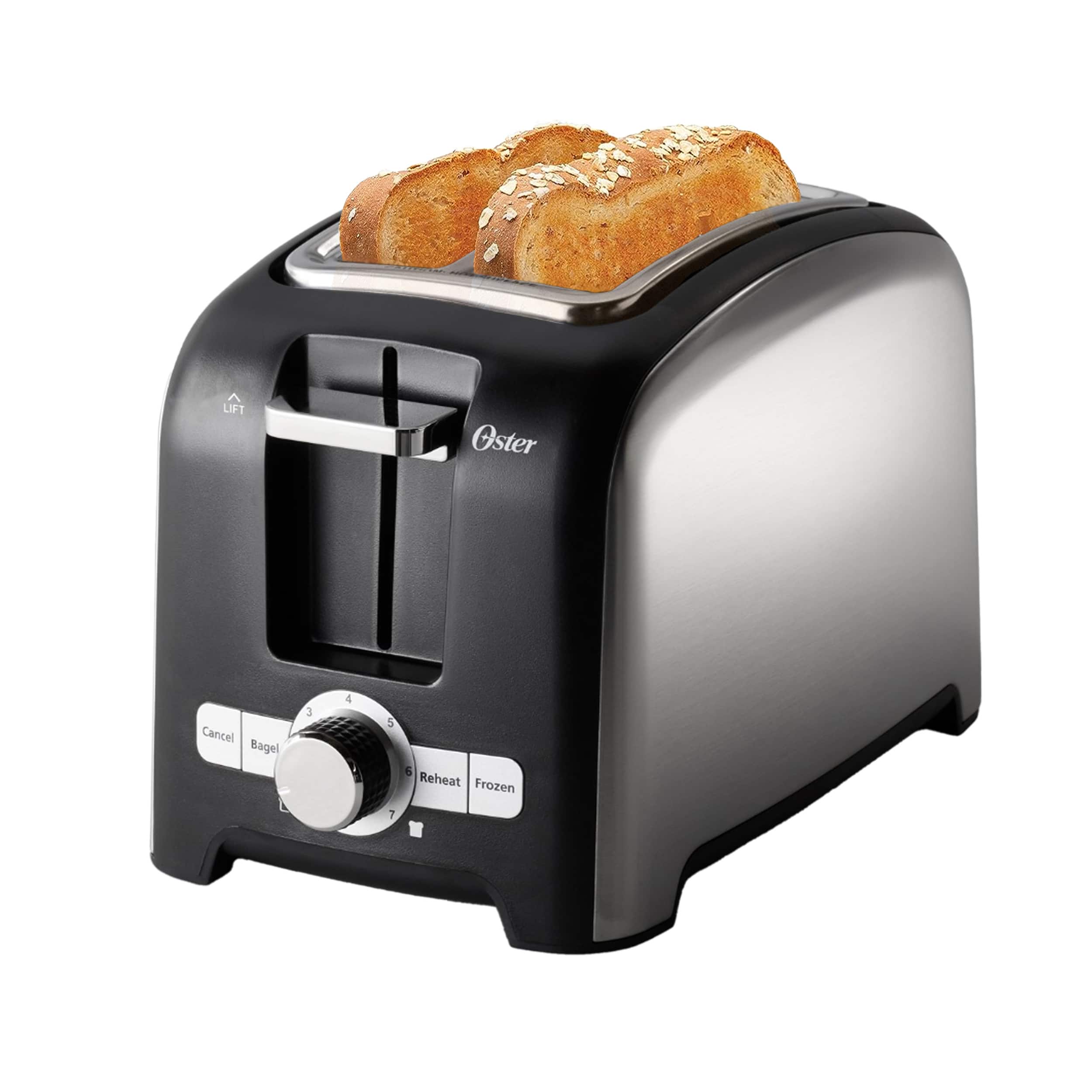 Oster - 2 Slice Toaster with Extra-Wide Slots in Brushed Stainless Steel - Silver