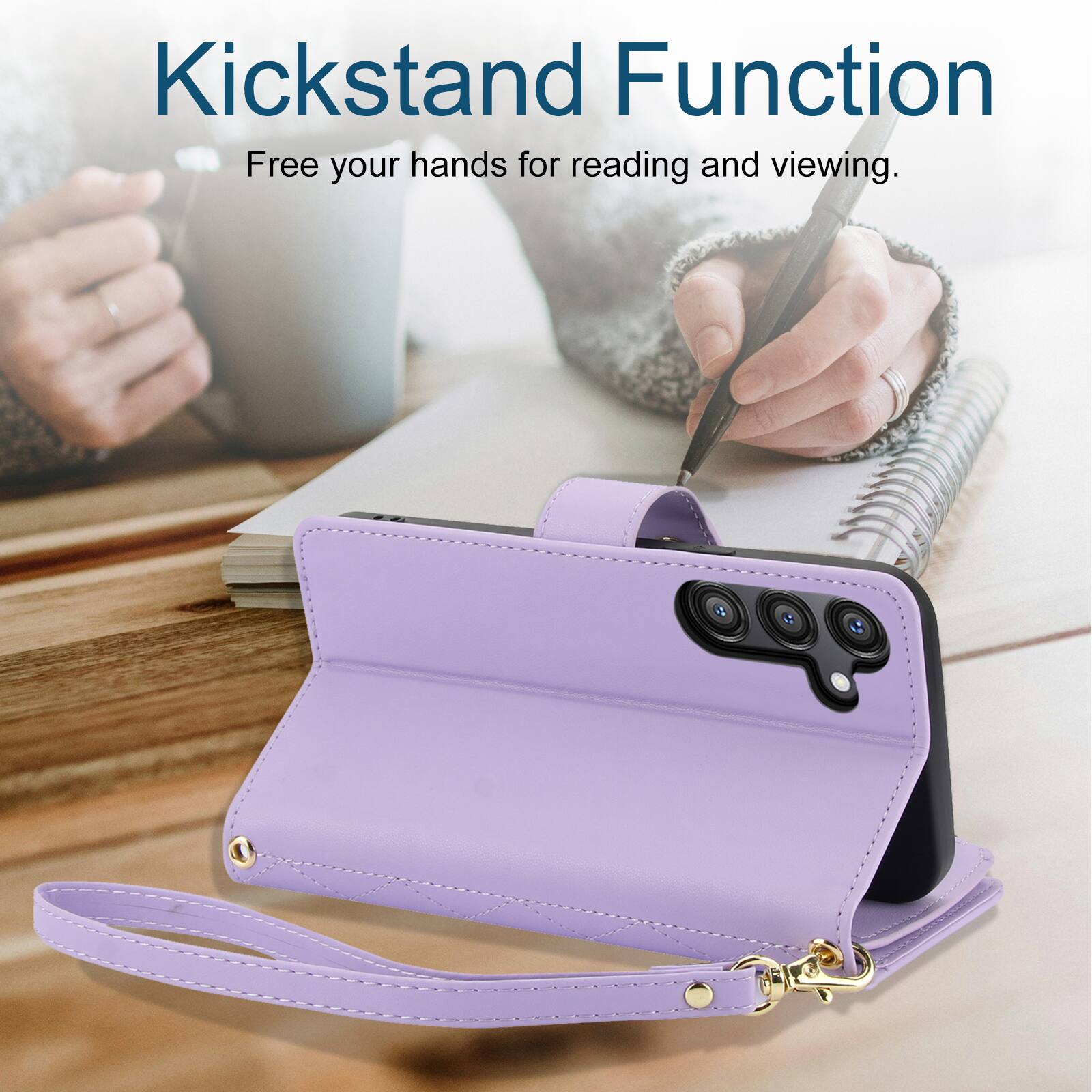 Kickstand Function  
Free your hands for reading and viewing.