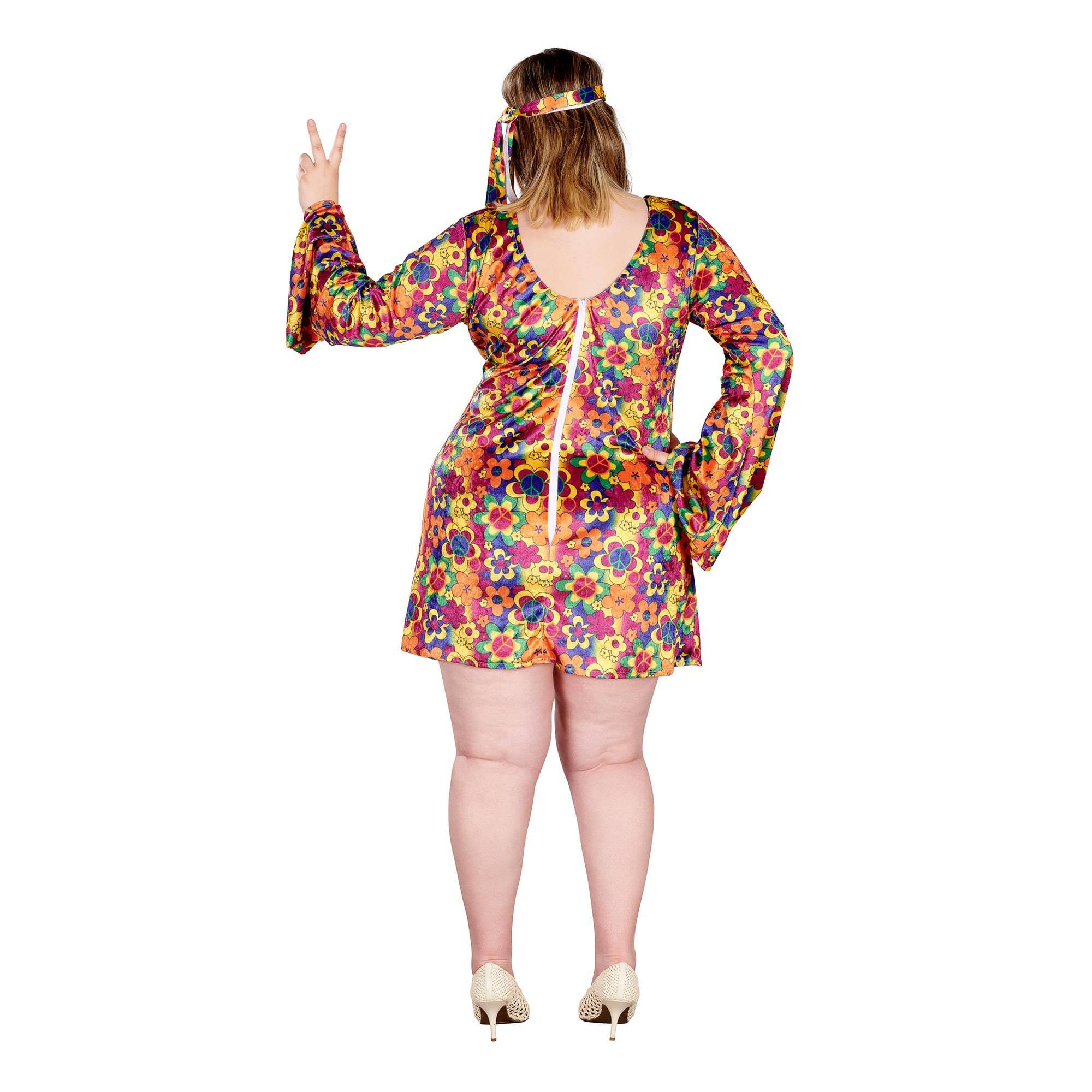 Alt View 10. Orion Costumes - Female Hippy Women's Plus Size Costume | 2XL - Orange.