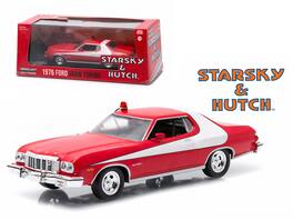 Greenlight - 1976 Ford Gran Torino with White Stripe "Starsky and Hutch" (1975-1979) TV Series 1/43 - Red