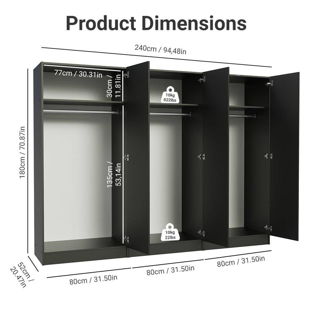Product Dimensions

240cm / 94.48in

180cm / 70.87in

77cm / 30.31in

30cm / 11.81in

135cm / 53.14in

10kg / 22lbs

20.47in / 52cm

80cm / 31.50in

80cm / 31.50in

80cm / 31.50in