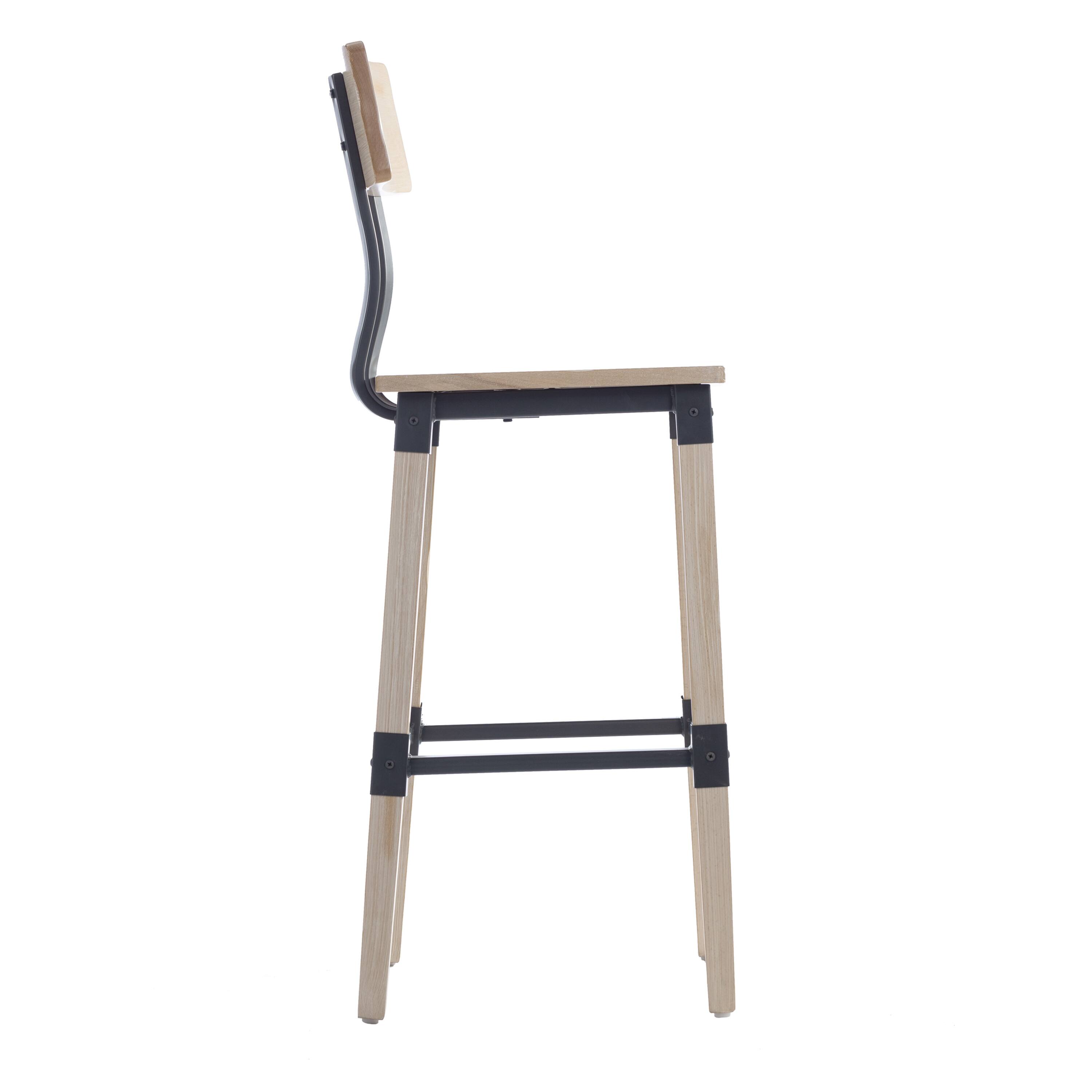 Left. Flash Furniture - Jackson 2 Pack Commercial Grade Rustic Antique White Industrial Wood Dining Barstool - White.