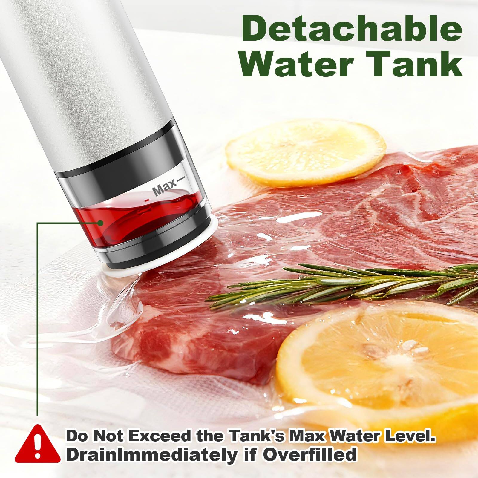 Detachable Water Tank

Do Not Exceed the Tank's Max Water Level. Drain Immediately if Overfilled