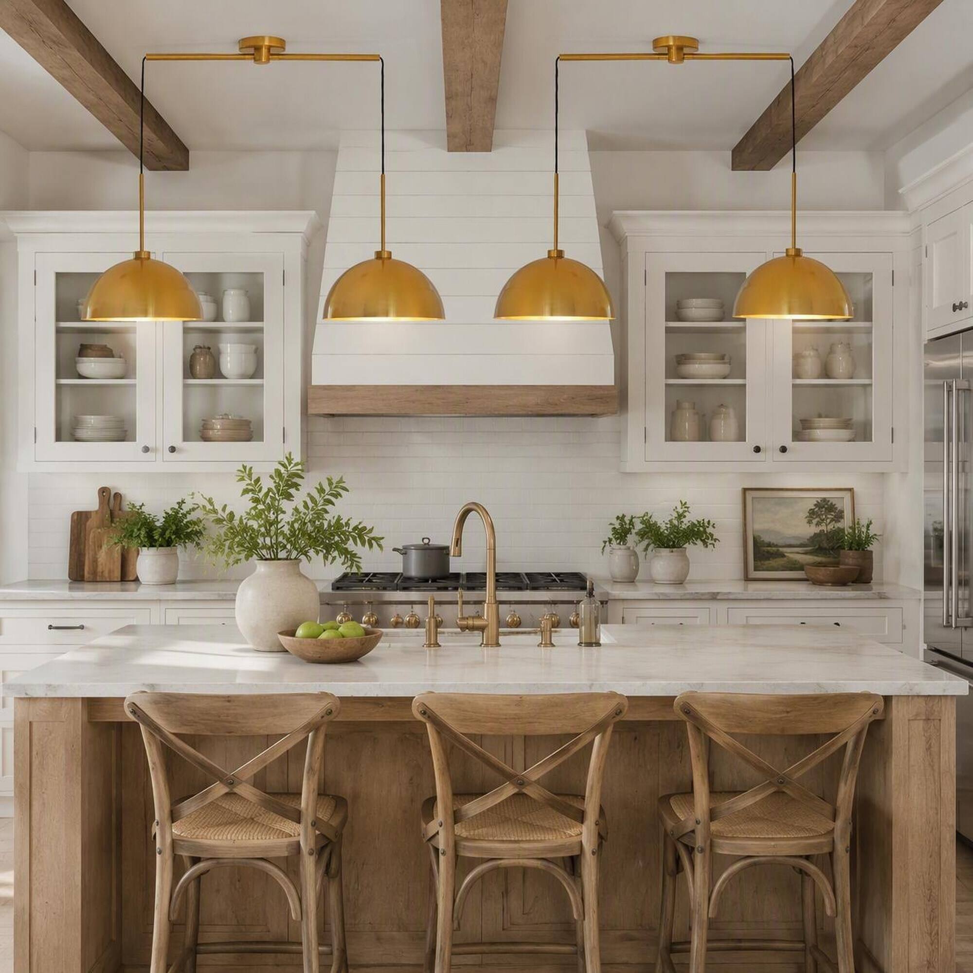Left. RYHNUYNE - 41 In Industrial Modern Copper Color Double Pendant Light, Bright Finish 2 E26 Bulbs Adjustable Ceiling Hanging Lamp - gold.