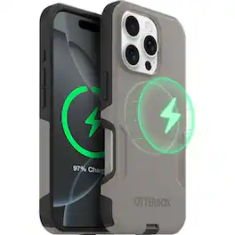 OtterBox - Commuter Series Hard Shell for MagSafe for Apple iPhone 16 Pro - Pompeii Grey (Grey/Black)