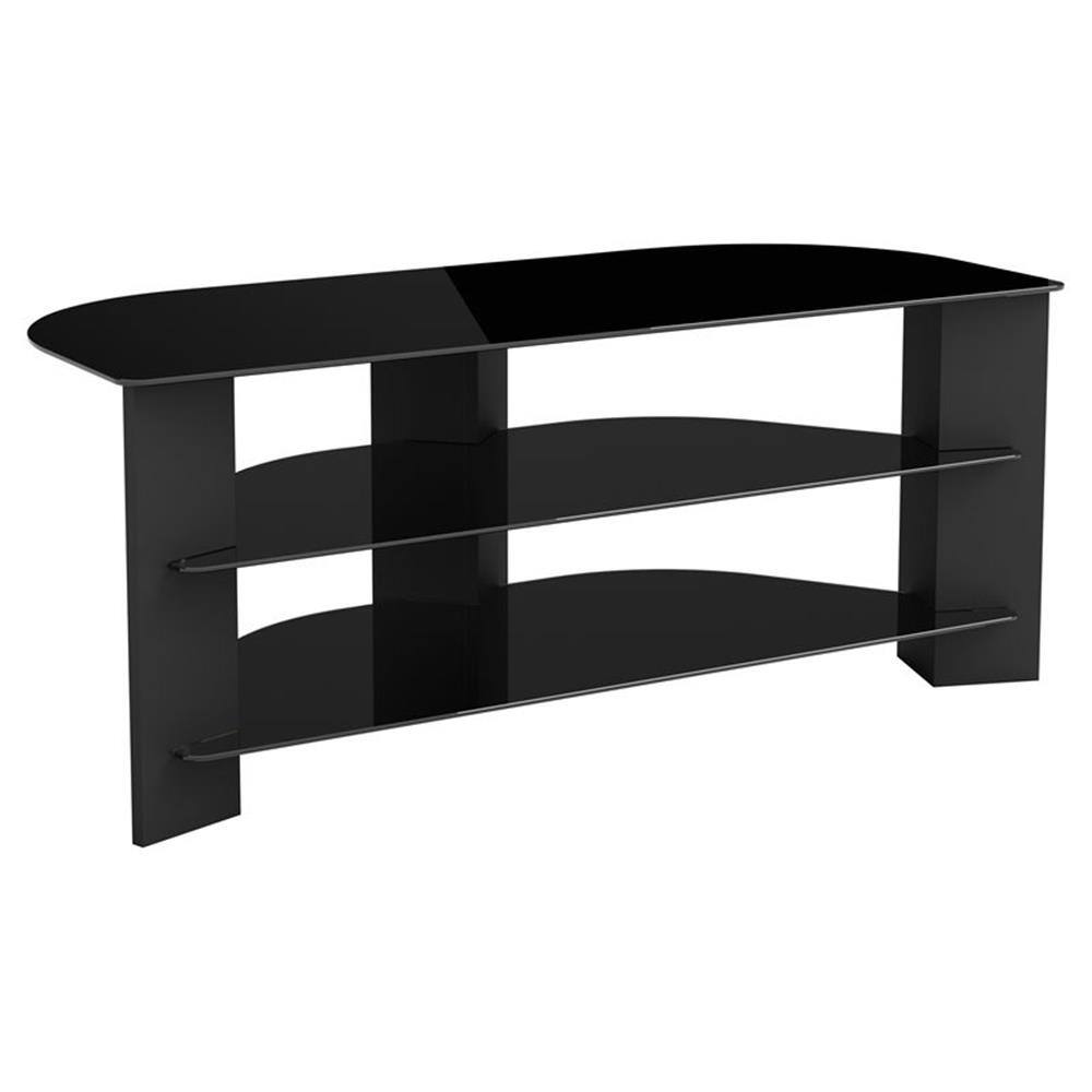 Angle. AVF - Transitional Wood and Glass Vico TV Stand for TVs up to 55" - Black.