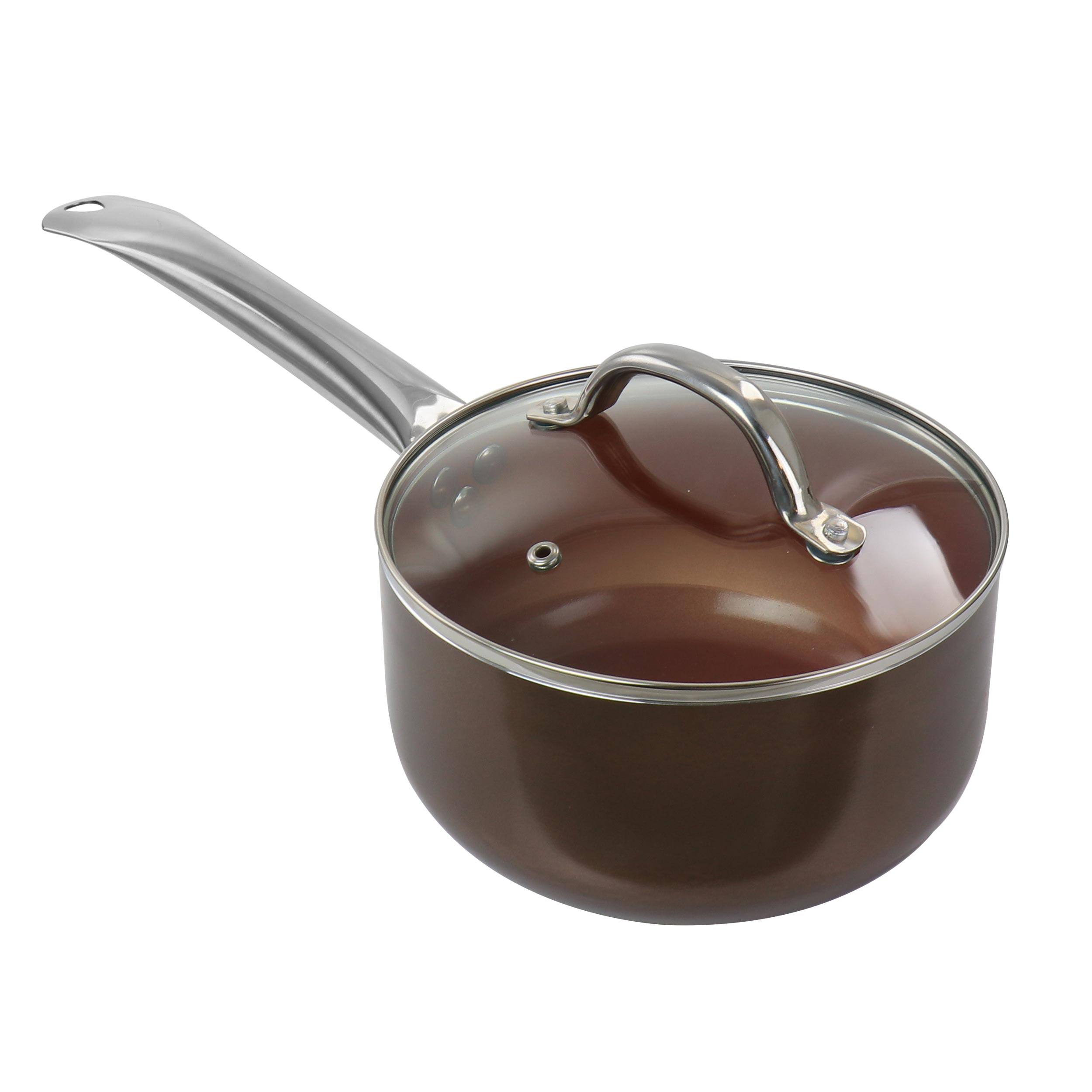 Alt View 2. Gibson - Copper Pan Cooking Excellence 10 Piece Nonstick Cookware Set in Copper - Copper.