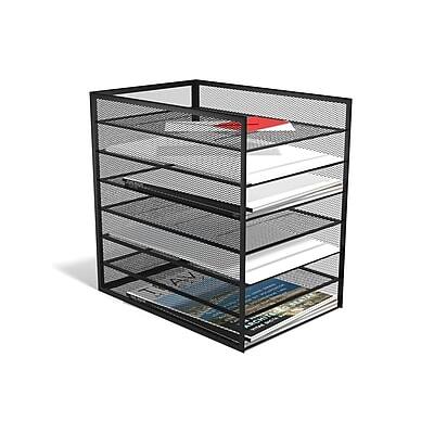 Alt View 1. TRU RED - TRU RED™ 6-Compartment Metal Mesh File Organizer, Matte Black (TR57565) - Matte Black.