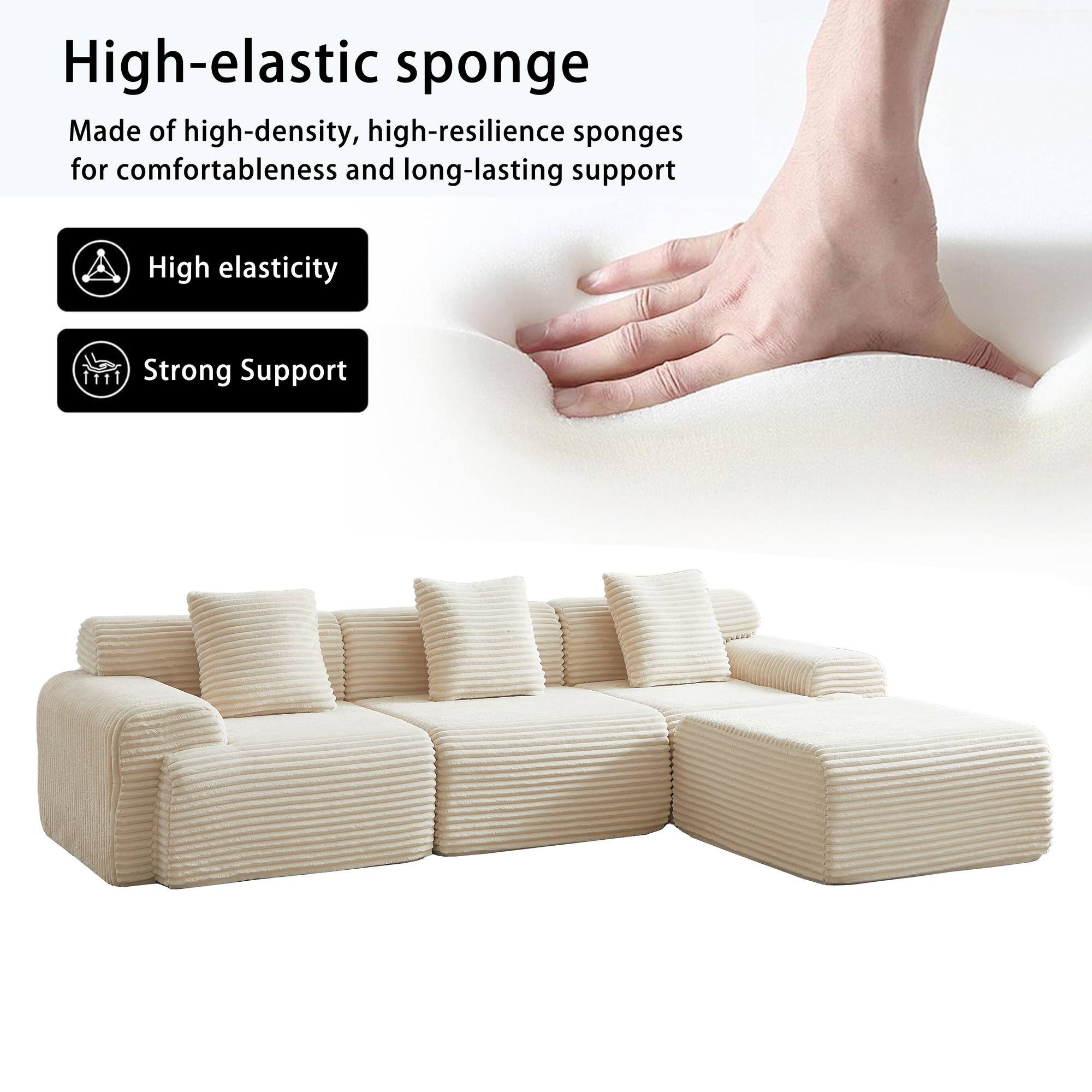 High-elastic sponge

Made of high-density, high-resilience sponges for comfortableness and long-lasting support

- High elasticity
- Strong Support