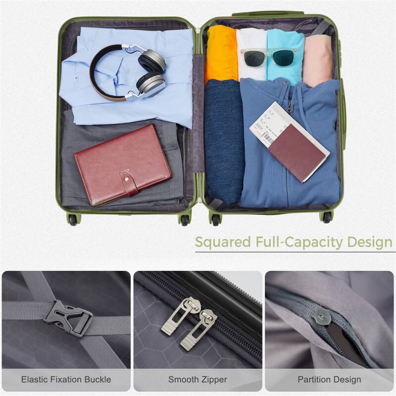 Squared Full-Capacity Design  
Elastic Fixation Buckle  
Smooth Zipper  
Partition Design
