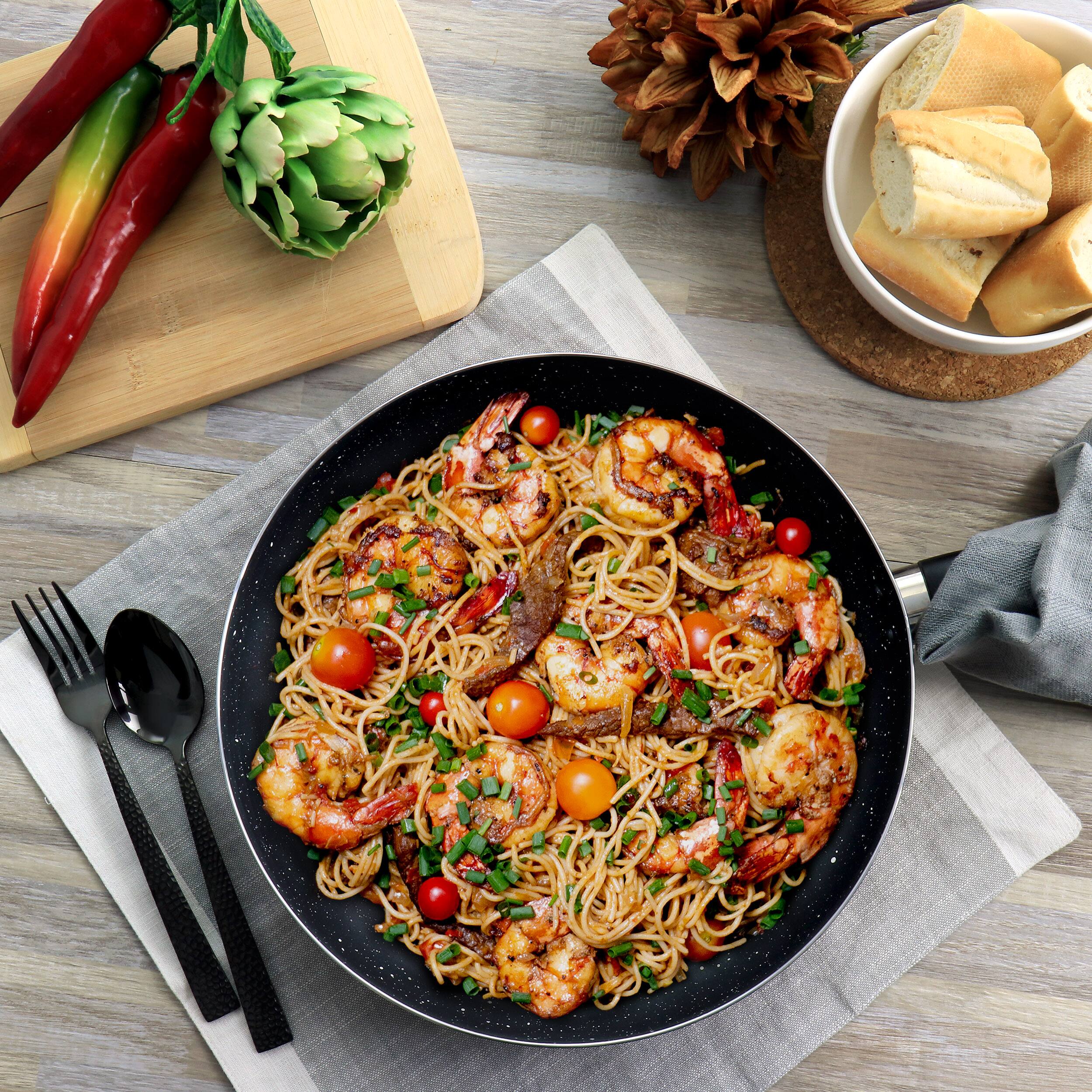 Alt View 4. Oster - Oster Luneta 11.5 Inch Aluminum Nonstick Frying Pan in Red - Red.