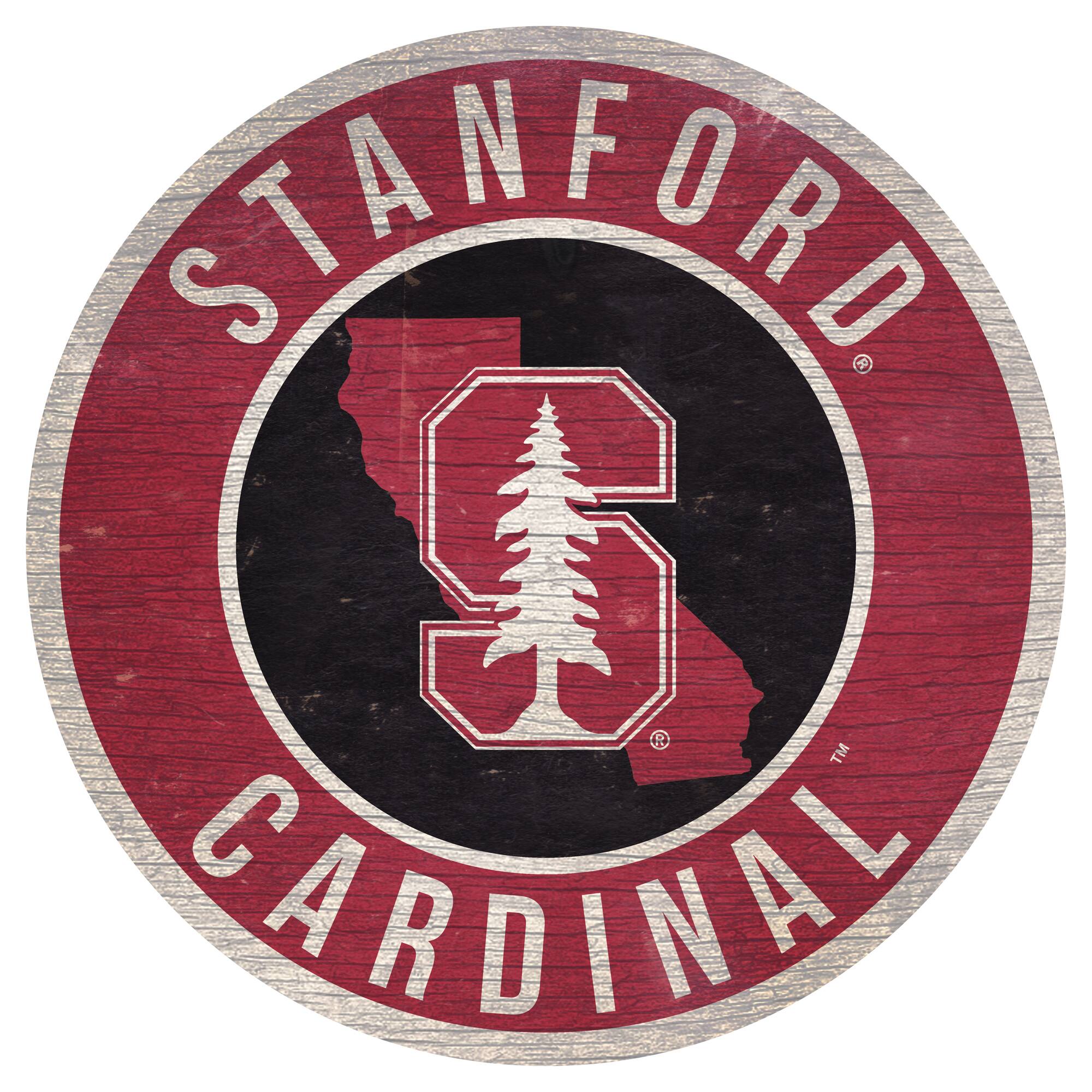 Stanford Cardinal 12'' x 12'' State Circle Sign