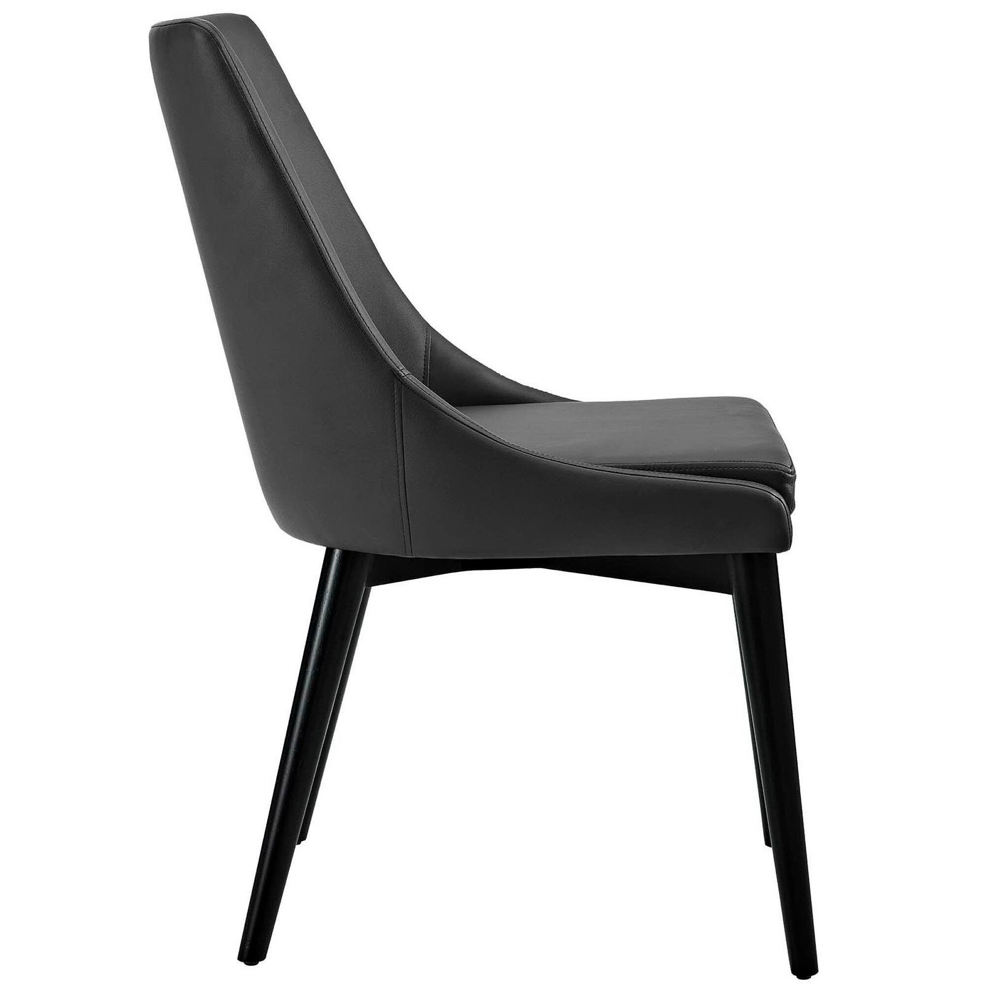 Angle. Modway - Viscount Vegan Leather Dining Chair by Modway - Black.