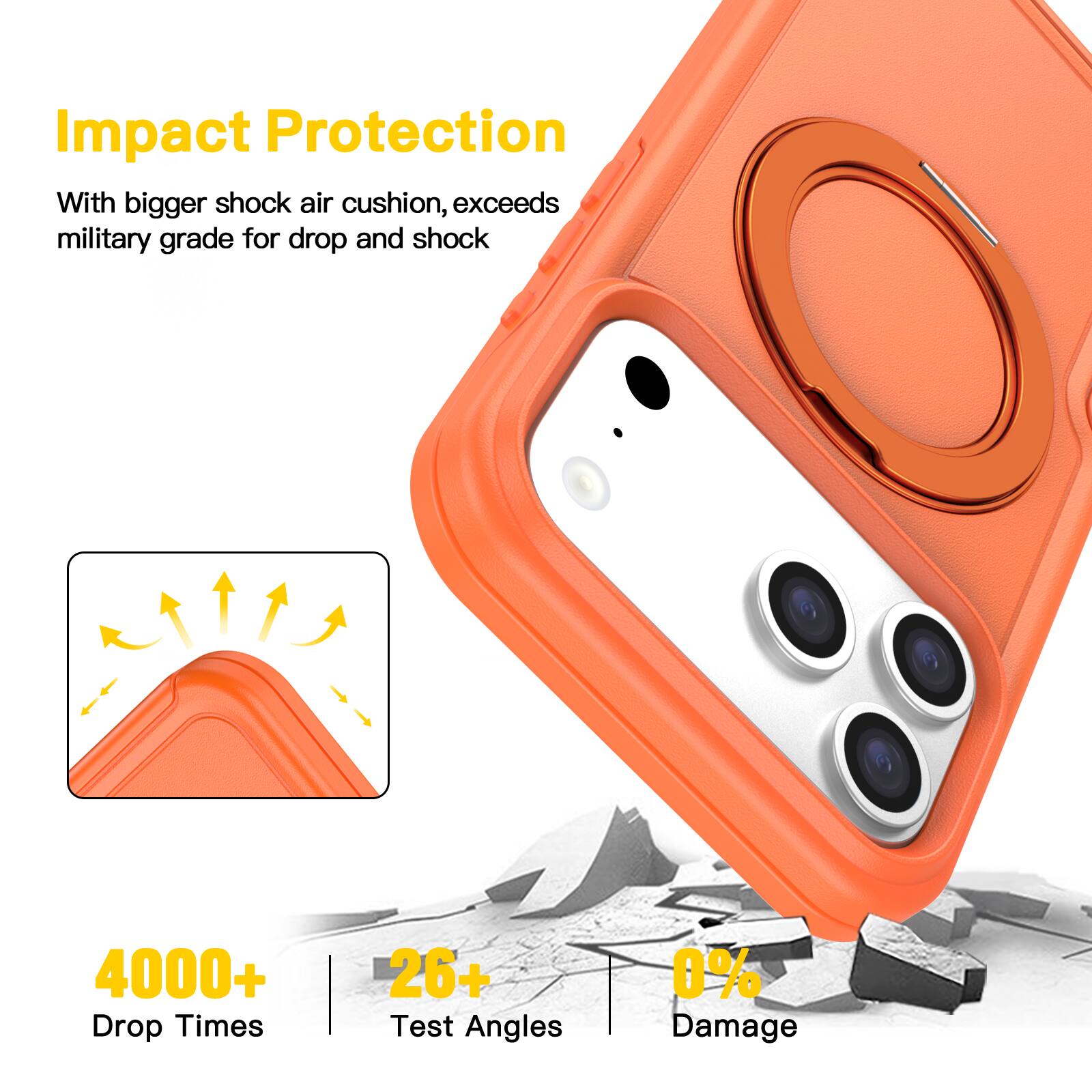 Impact Protection

With bigger shock air cushion, exceeds military grade for drop and shock

4000+ Drop Times

26+ Test Angles

0% Damage