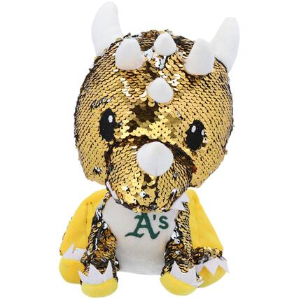Front. FOCO - Athletics Sequin Dragon Plush Toy - Multicolor.